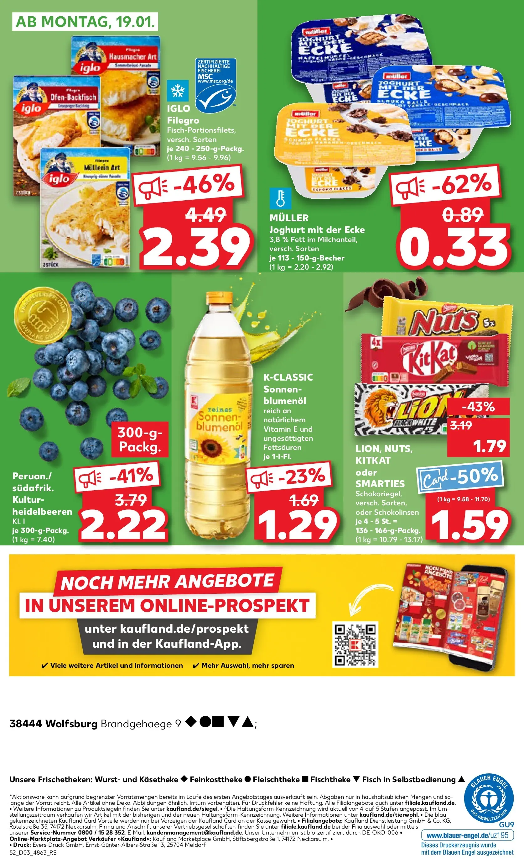 Prospekt Kaufland ab 15.01.2026 » Angebote Online zum Blättern | Seite: 52 | Produkte: Iglo, Smarties, Fisch, Wurst