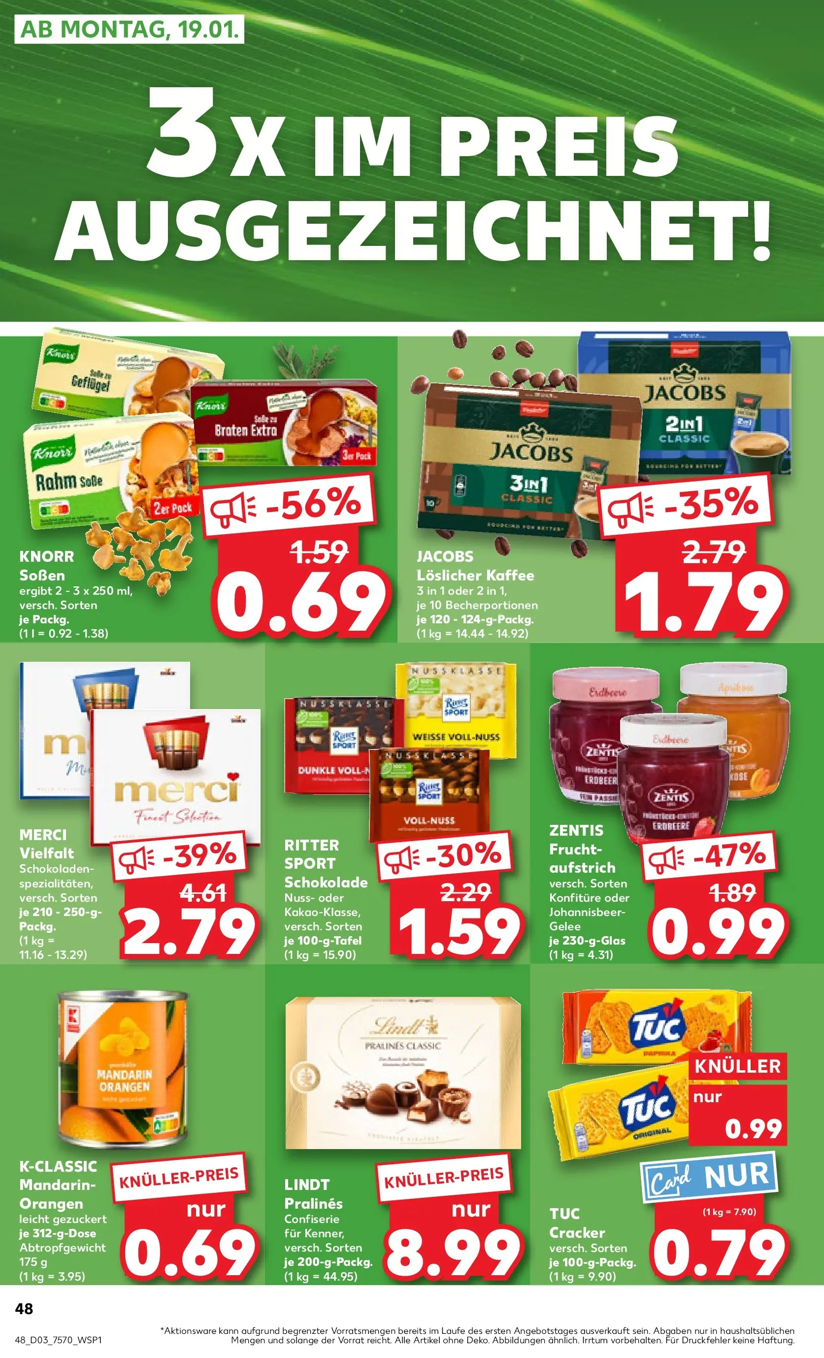 Prospekt Kaufland ab 15.01.2026 » Angebote Online zum Blättern | Seite: 48 | Produkte: Merci, Kaffee, Soße, Lindt