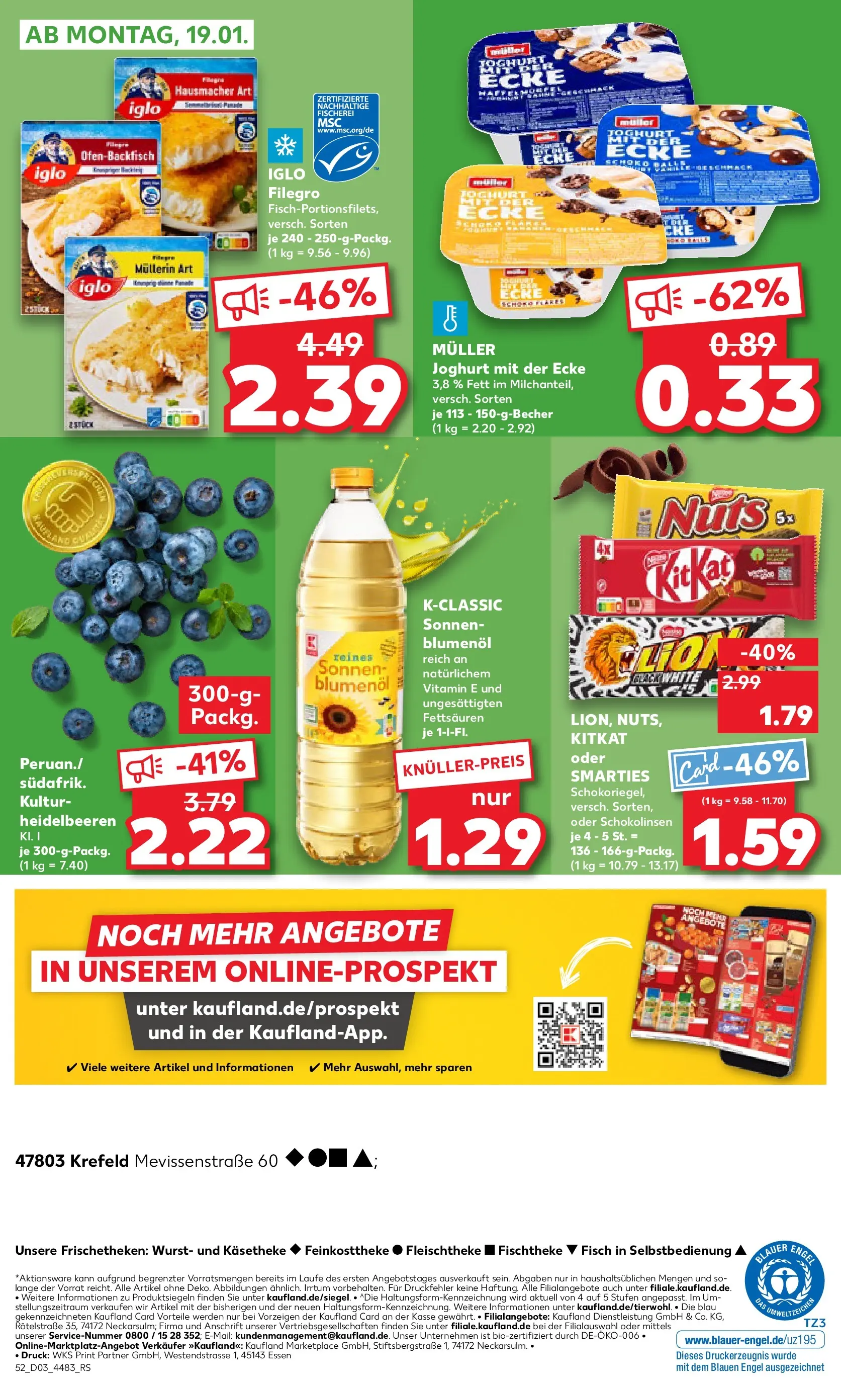Prospekt Kaufland ab 15.01.2026 » Angebote Online zum Blättern | Seite: 52 | Produkte: Joghurt, Smarties, Fisch, Wurst