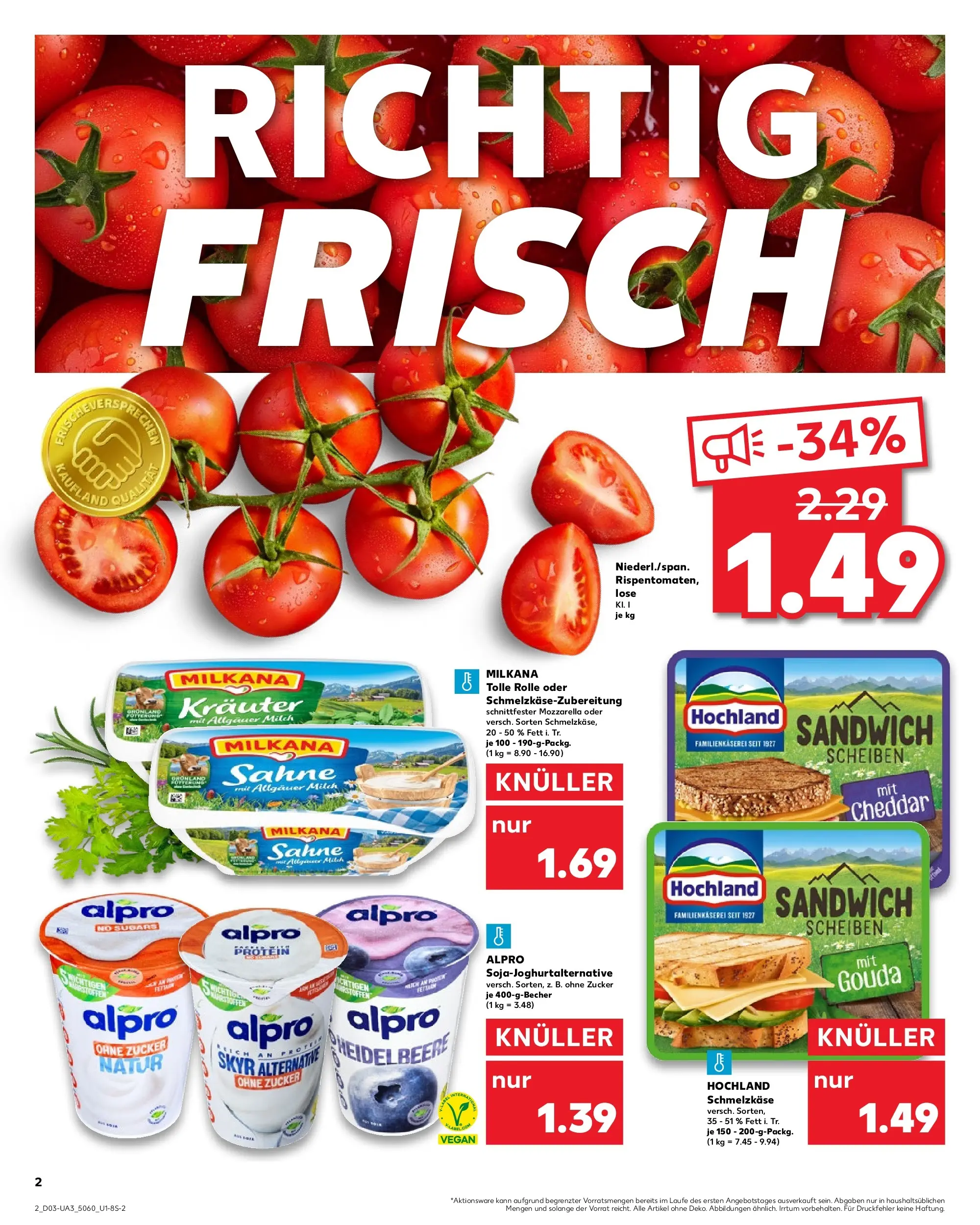 Prospekt Kaufland ab 15.01.2026 » Angebote Online zum Blättern | Seite: 2 | Produkte: Milch, Milkana, Skyr, Sahne
