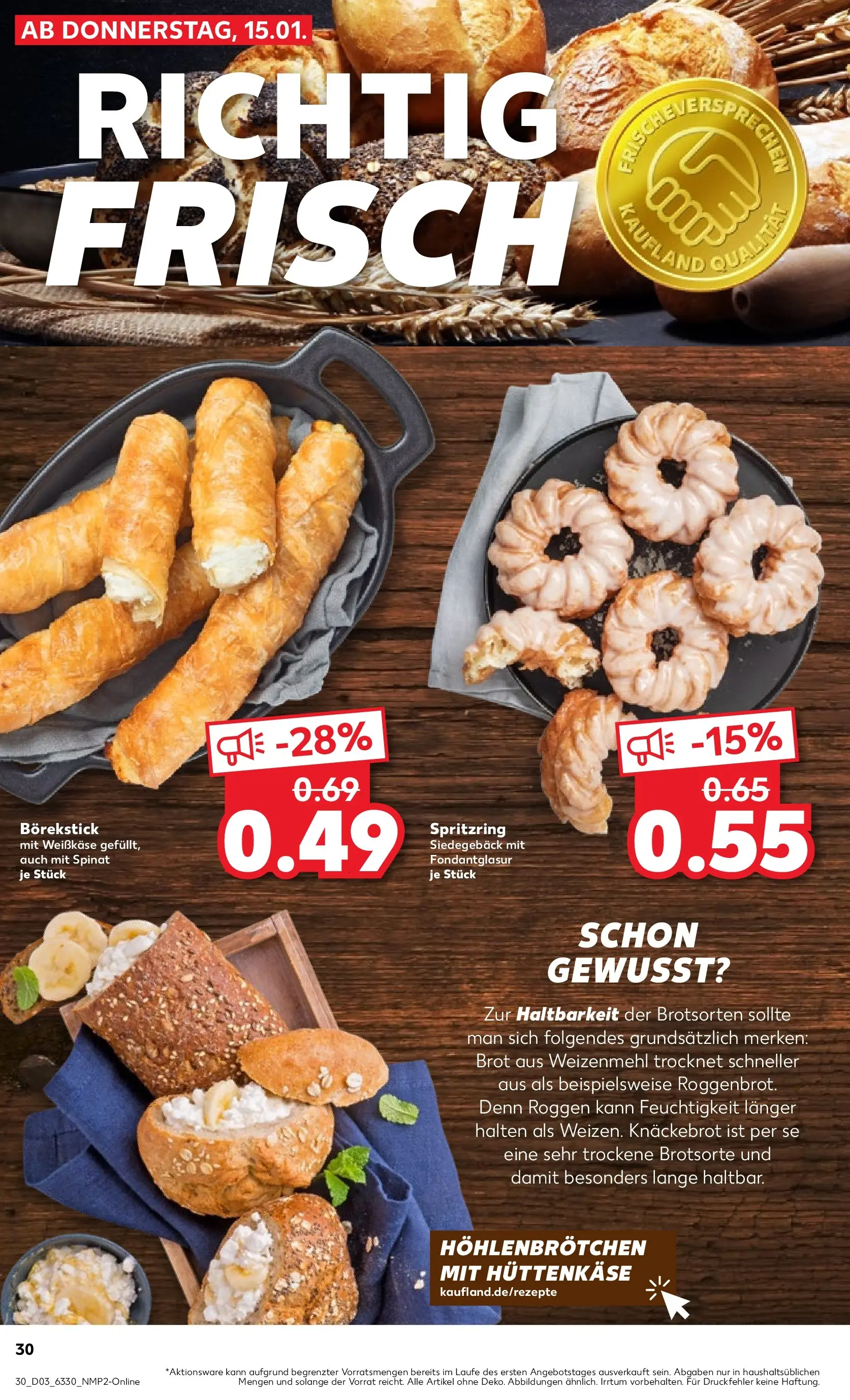 Prospekt Kaufland ab 15.01.2026 » Angebote Online zum Blättern | Seite: 34 | Produkte: Weizenmehl, Brot, Hüttenkäse