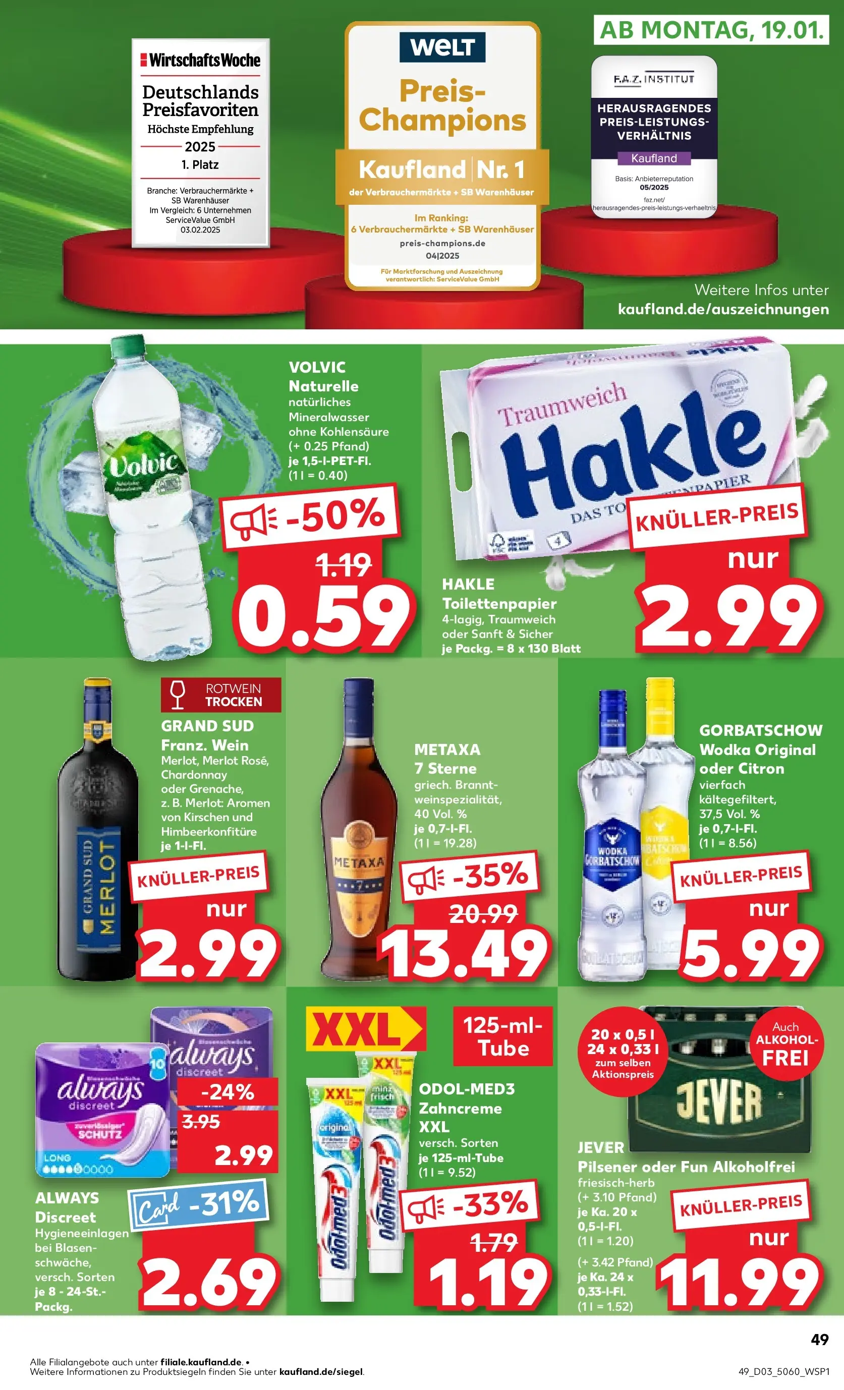 Prospekt Kaufland ab 15.01.2026 » Angebote Online zum Blättern | Seite: 53 | Produkte: Rotwein trocken, Wein, Wodka, Toilettenpapier