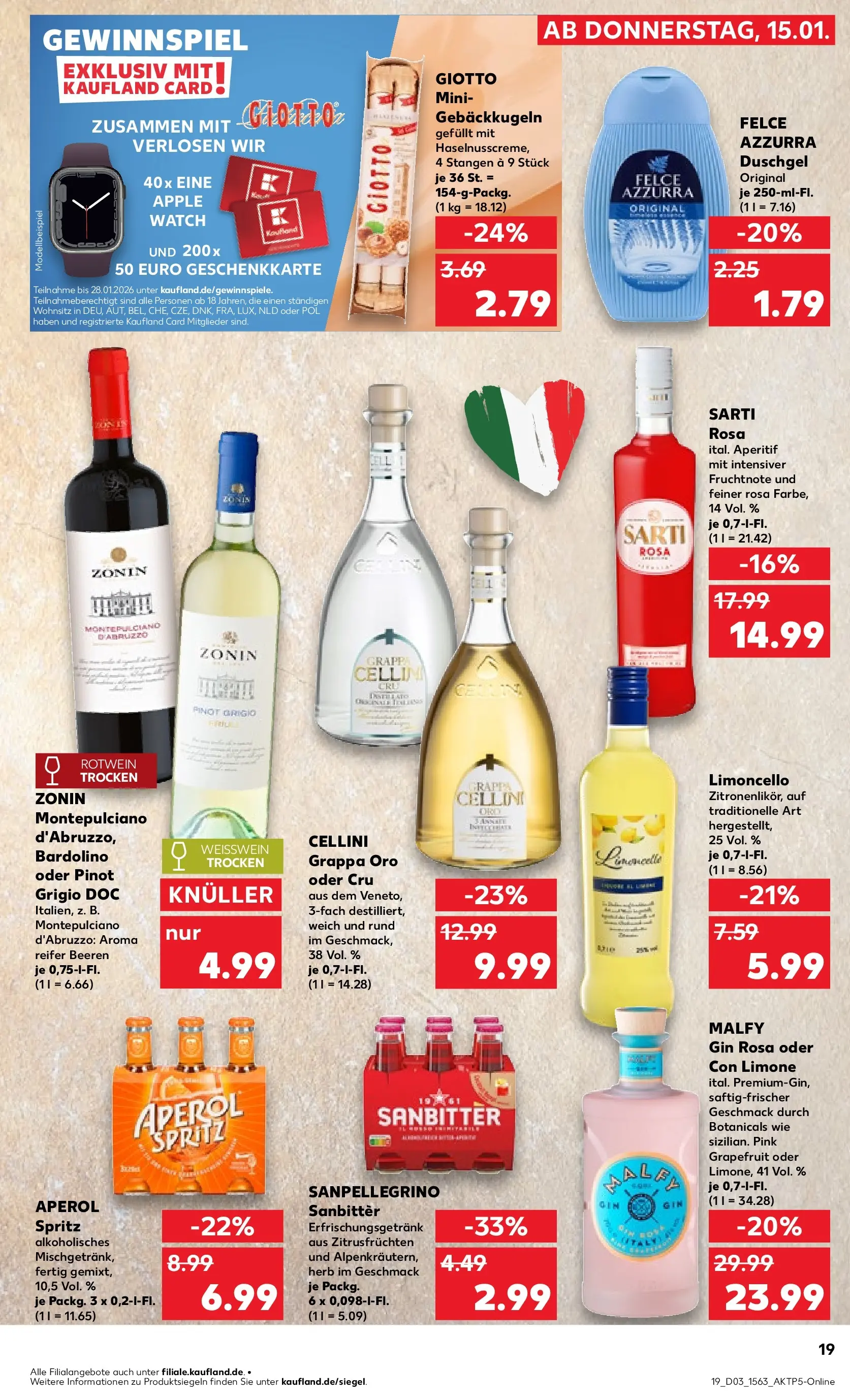 Prospekt Kaufland ab 15.01.2026 » Angebote Online zum Blättern | Seite: 23 | Produkte: Weißwein, Rotwein trocken, Grapefruit, Gin