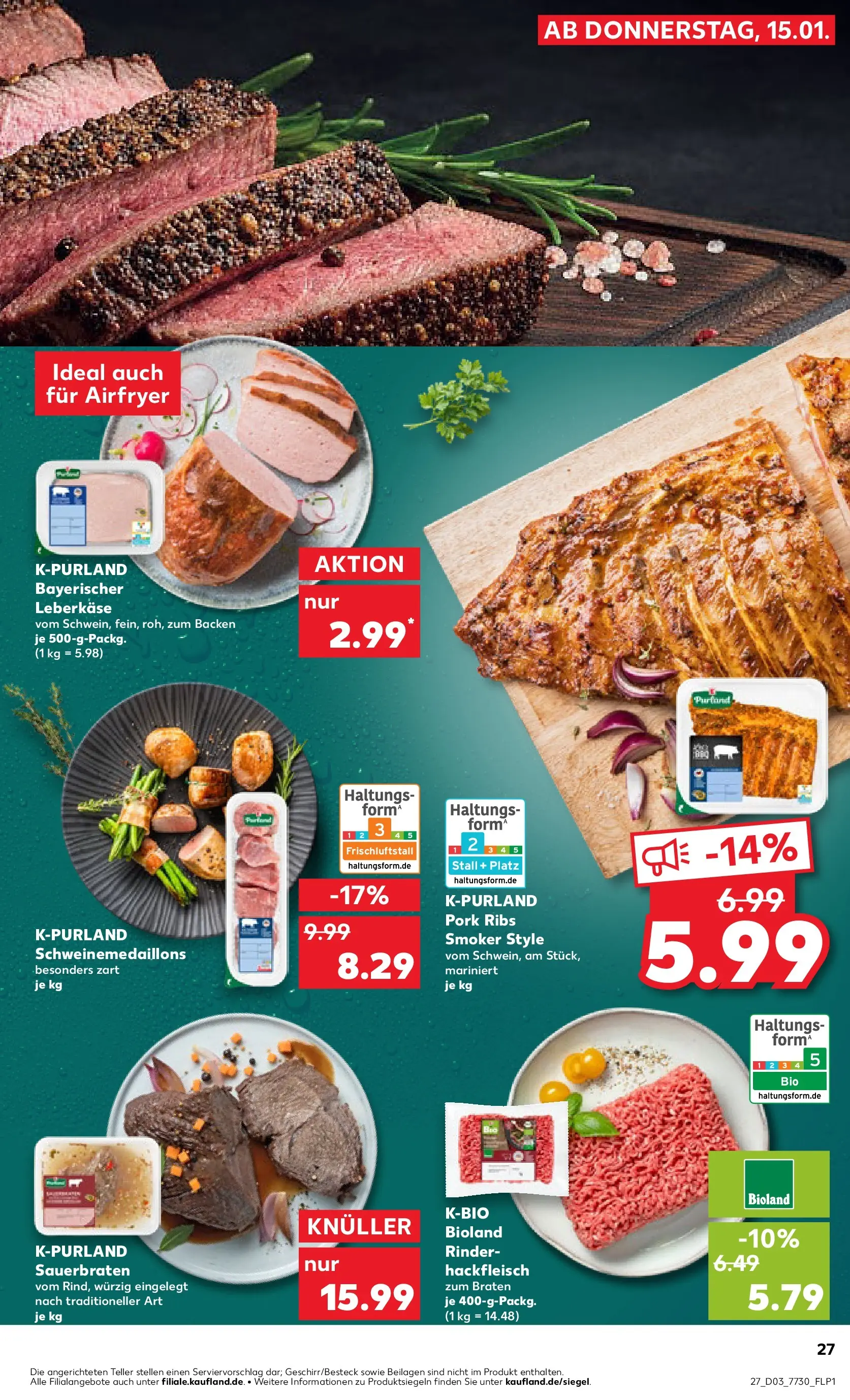 Prospekt Kaufland ab 15.01.2026 » Angebote Online zum Blättern | Seite: 27 | Produkte: Hackfleisch, Leberkase