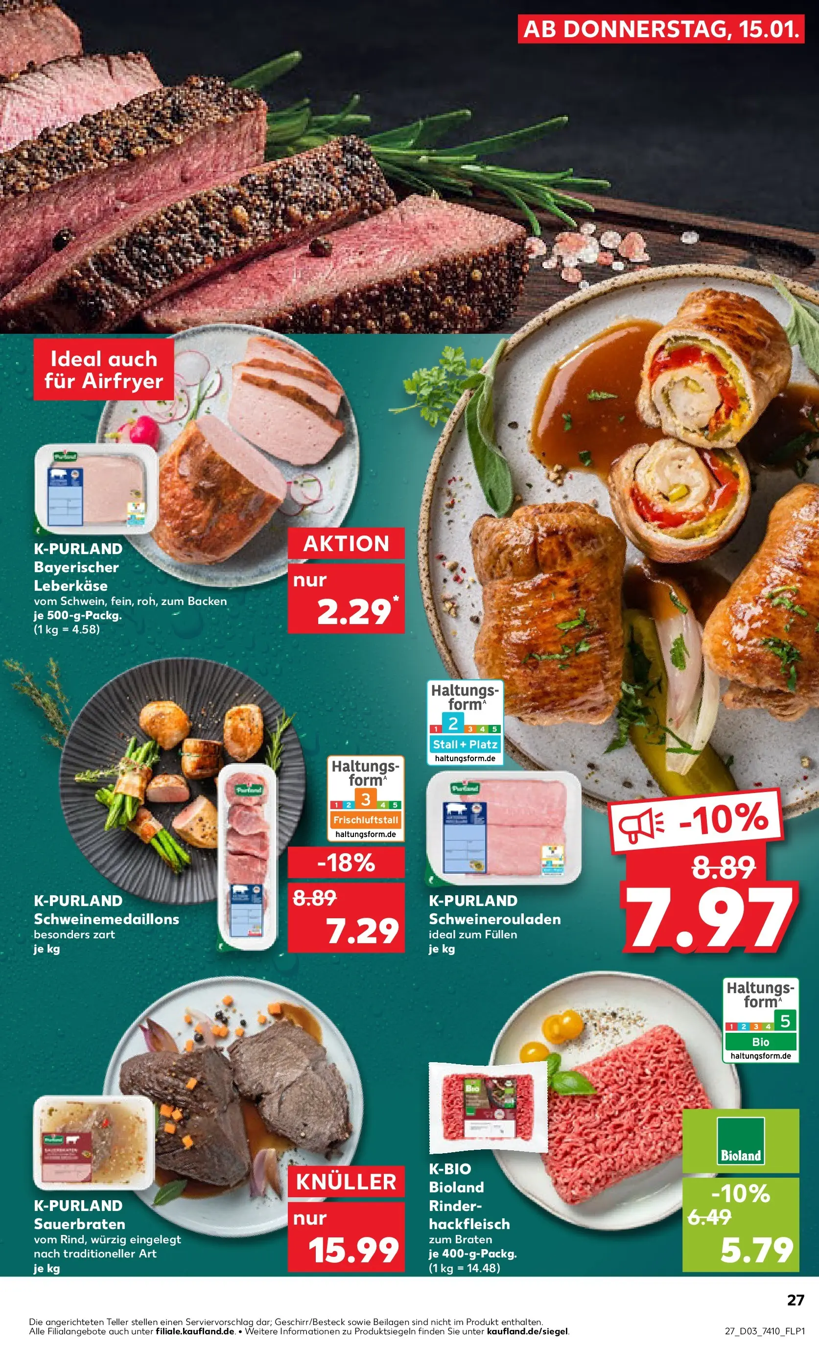 Prospekt Kaufland ab 15.01.2026 » Angebote Online zum Blättern | Seite: 27 | Produkte: Hackfleisch, Leberkase