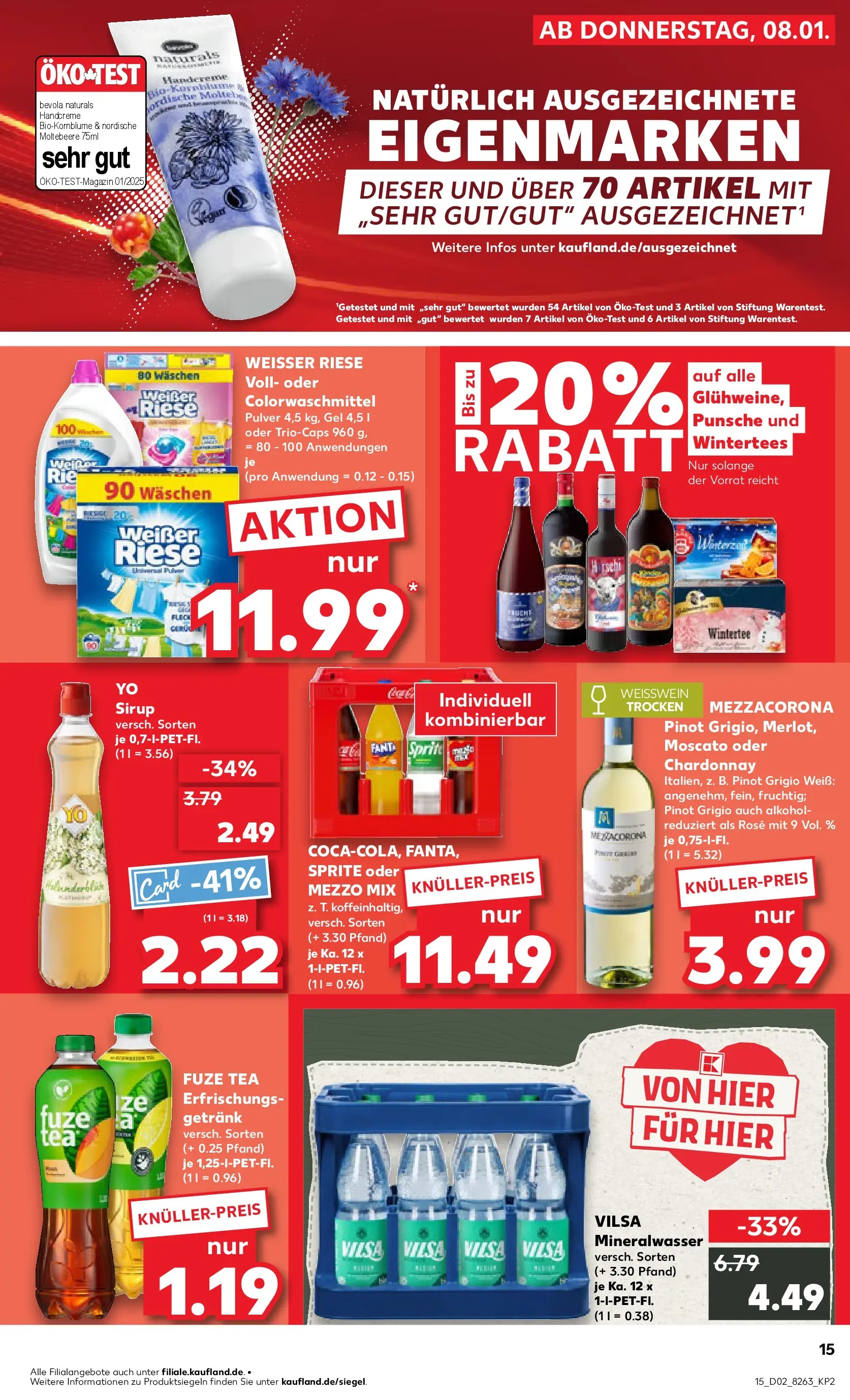 Prospekt Kaufland ab 11.01.2026 » Angebote Online zum Blättern | Seite: 15 | Produkte: Mezzo mix, Fanta, Weißwein, Oder mezzo mix