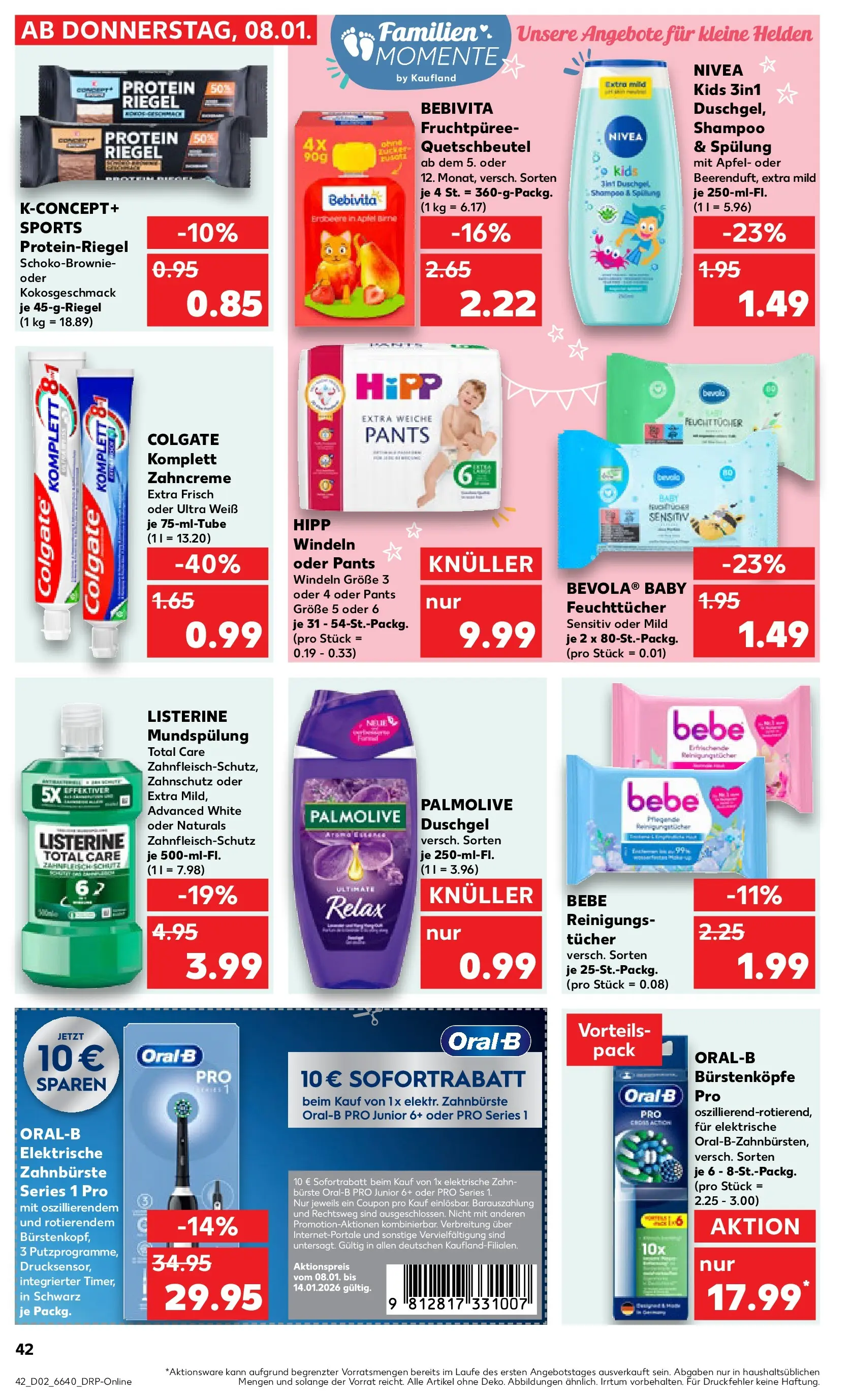 Prospekt Kaufland ab 11.01.2026 » Angebote und Werbung Online | Seite: 42 | Produkte: Bürste, Reinigungstücher, Shower Gel, Listerine Prospekt Kaufland ab 11.01.2026 » Angebote Online zum Blättern | Seite: 42 | Produkte: Bürste, Reinigungstücher, Shower Gel, Listerine