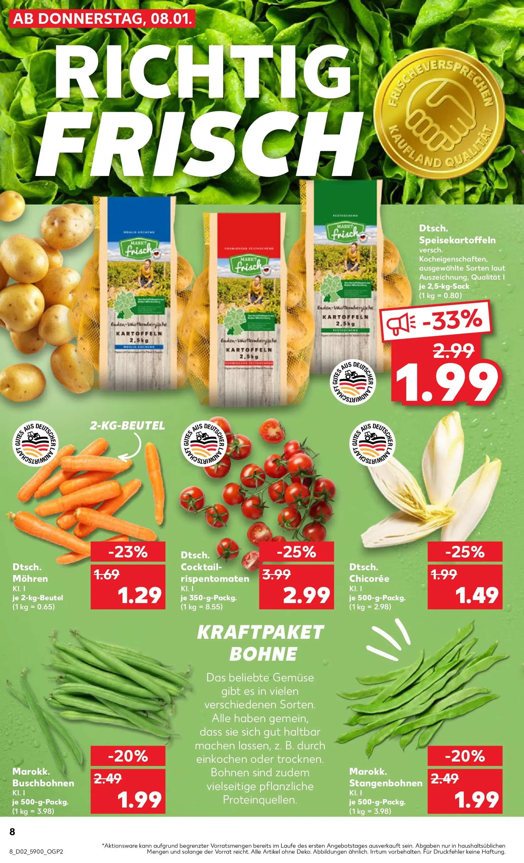 Prospekt Kaufland ab 11.01.2026 » Angebote Online zum Blättern | Seite: 8 | Produkte: Mohren, Kartoffeln, Gemüse