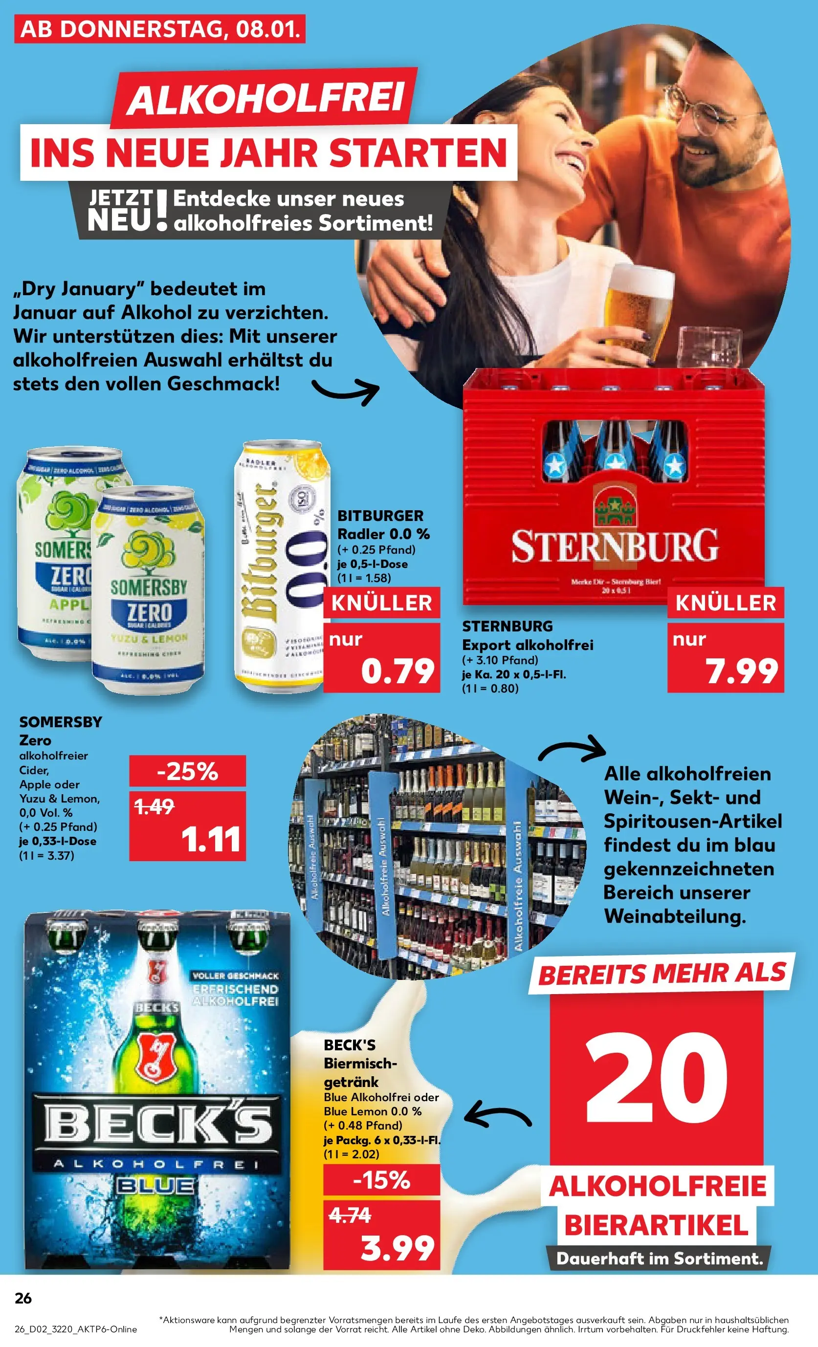 Prospekt Kaufland ab 11.01.2026 » Angebote Online zum Blättern | Seite: 26 | Produkte: Bitburger, Sekt, Apple, Radler