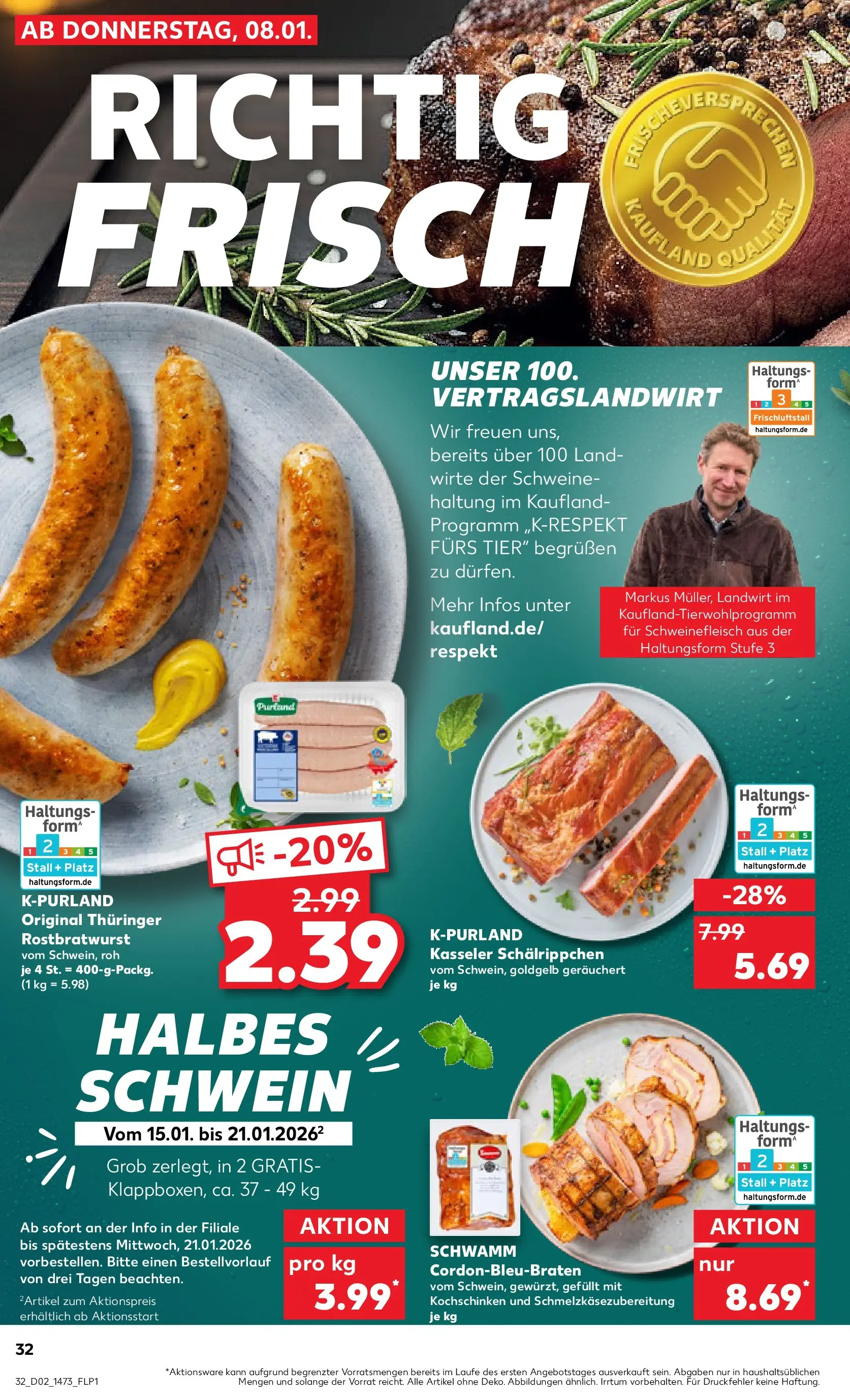 Prospekt Kaufland ab 11.01.2026 » Angebote Online zum Blättern | Seite: 32 | Produkte: Schweinefleisch