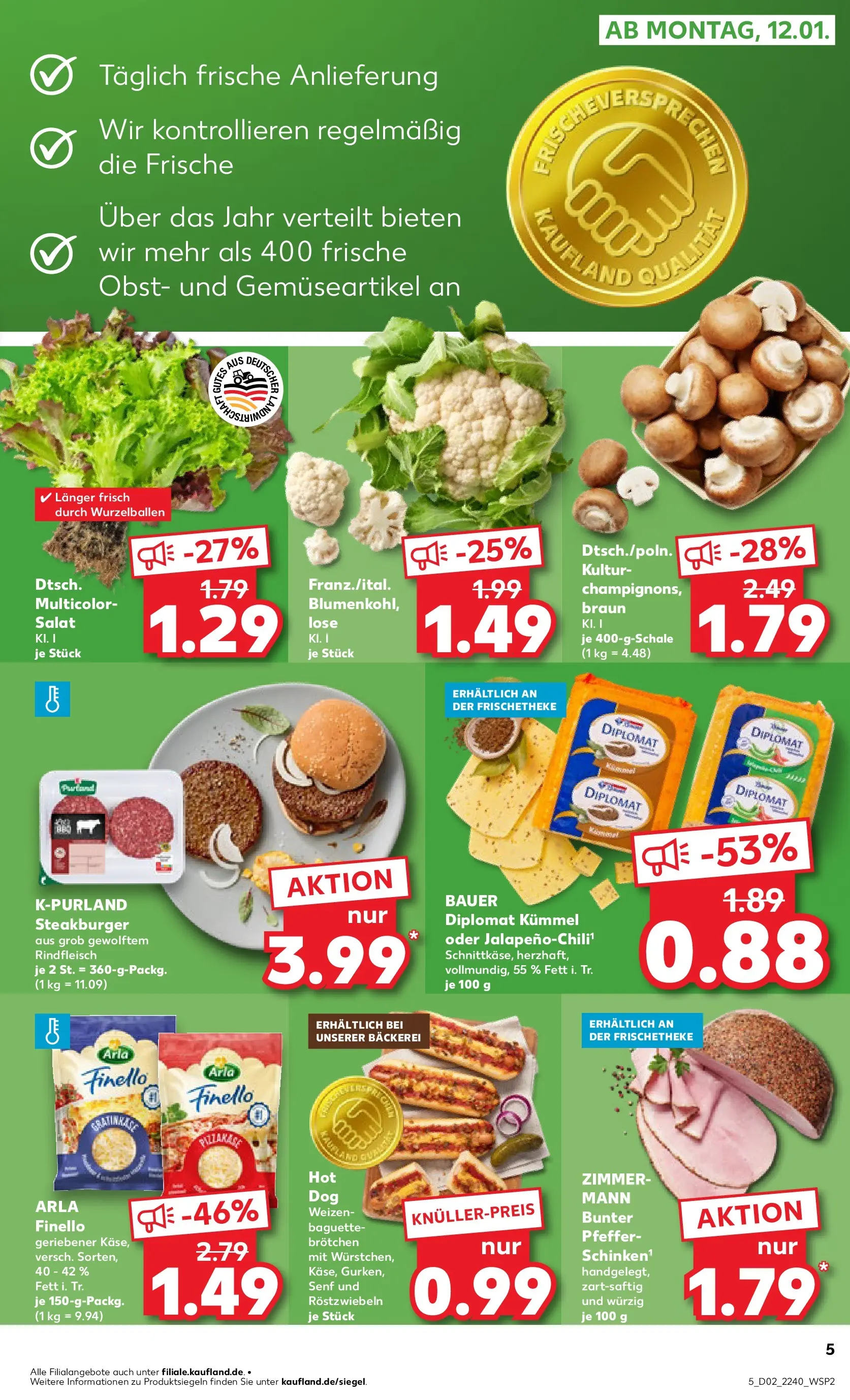 Prospekt Kaufland ab 11.01.2026 » Angebote und Werbung Online | Seite: 5 | Produkte: Bäckerei, Baguette, Pfeffer, Steak Prospekt Kaufland ab 11.01.2026 » Angebote Online zum Blättern | Seite: 5 | Produkte: Bäckerei, Baguette, Pfeffer, Steak