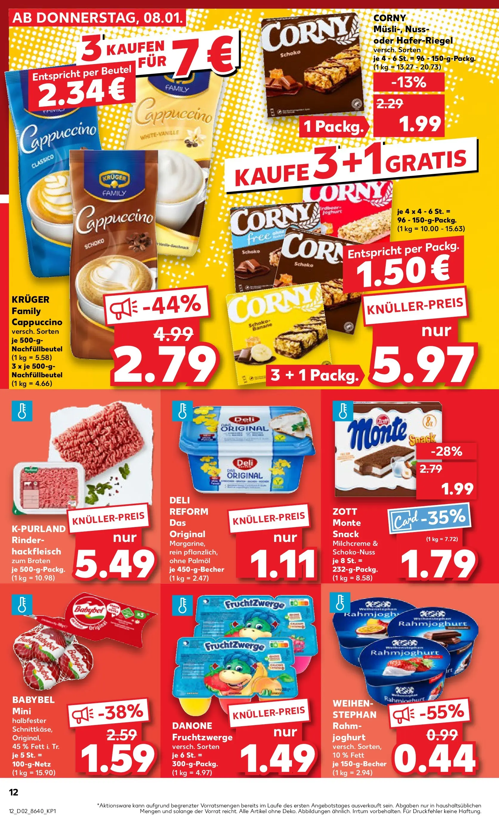 Prospekt Kaufland ab 11.01.2026 » Angebote Online zum Blättern | Seite: 12 | Produkte: Margarine, Joghurt, Fruchtzwerge, Deli reform