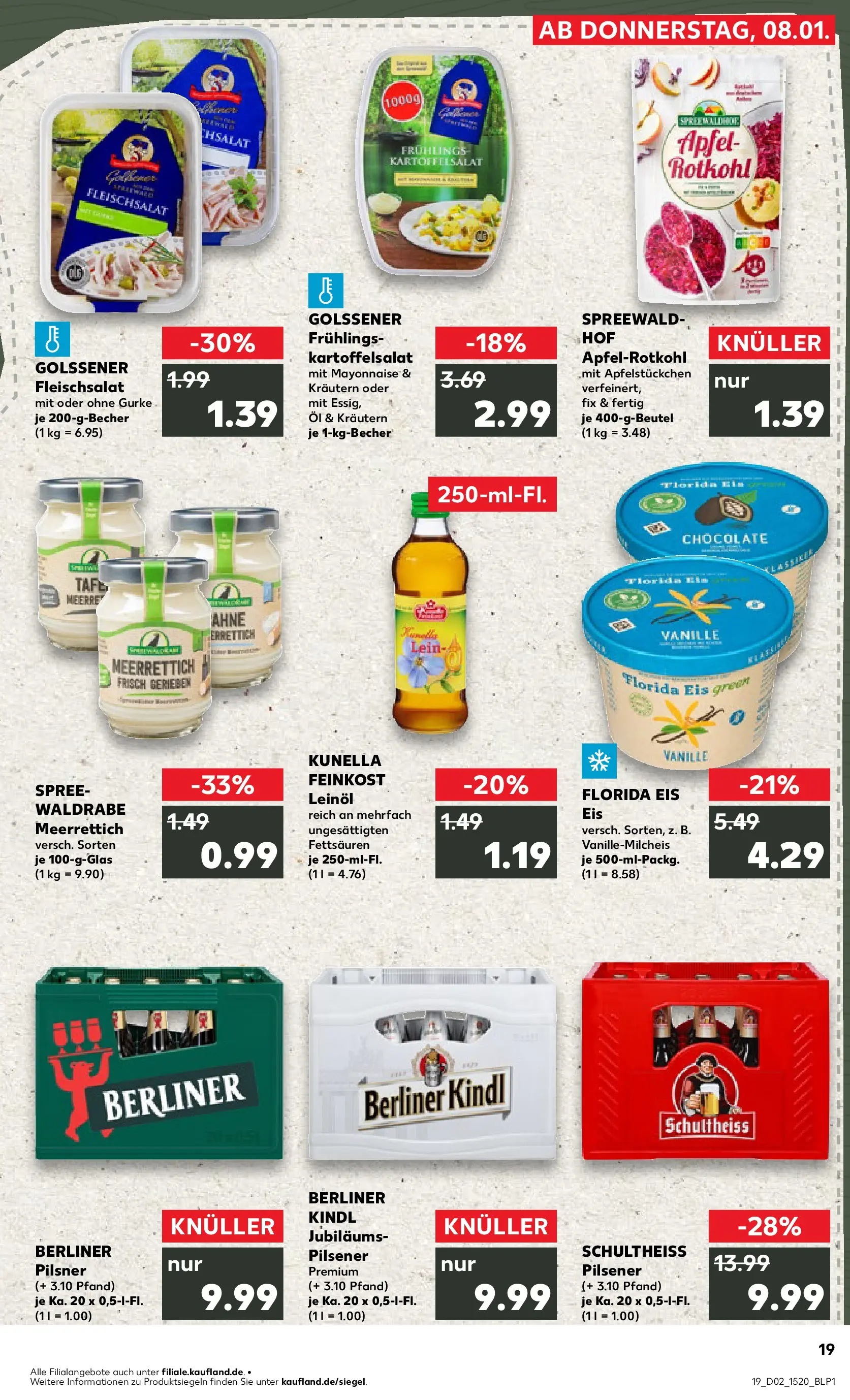 Prospekt Kaufland ab 11.01.2026 » Angebote Online zum Blättern | Seite: 19 | Produkte: Berliner, Rotkohl, Öl, Berliner pilsner