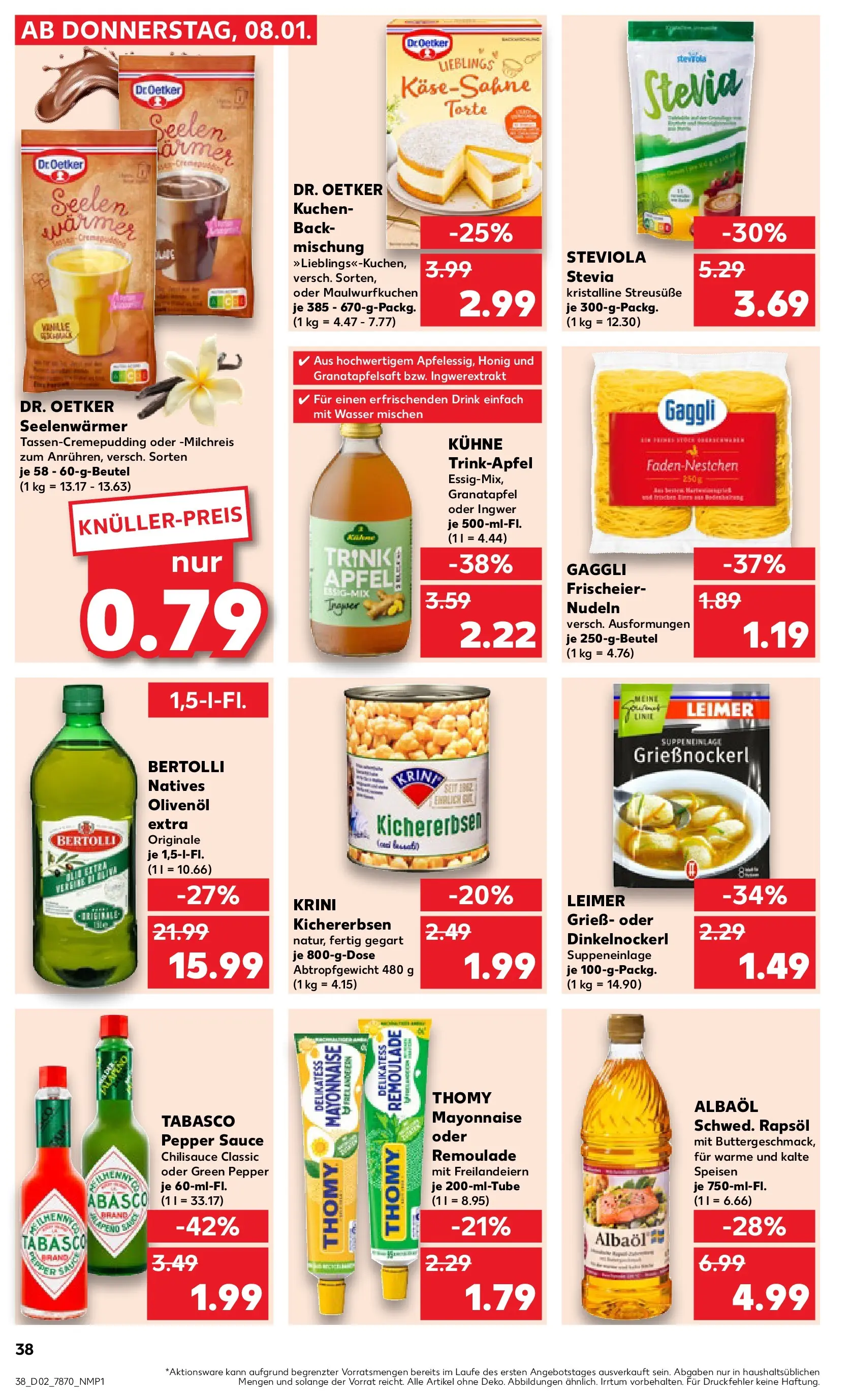 Prospekt Kaufland ab 11.01.2026 » Angebote Online zum Blättern | Seite: 38 | Produkte: Granatapfel, Rapsöl, Chili, Kuchen