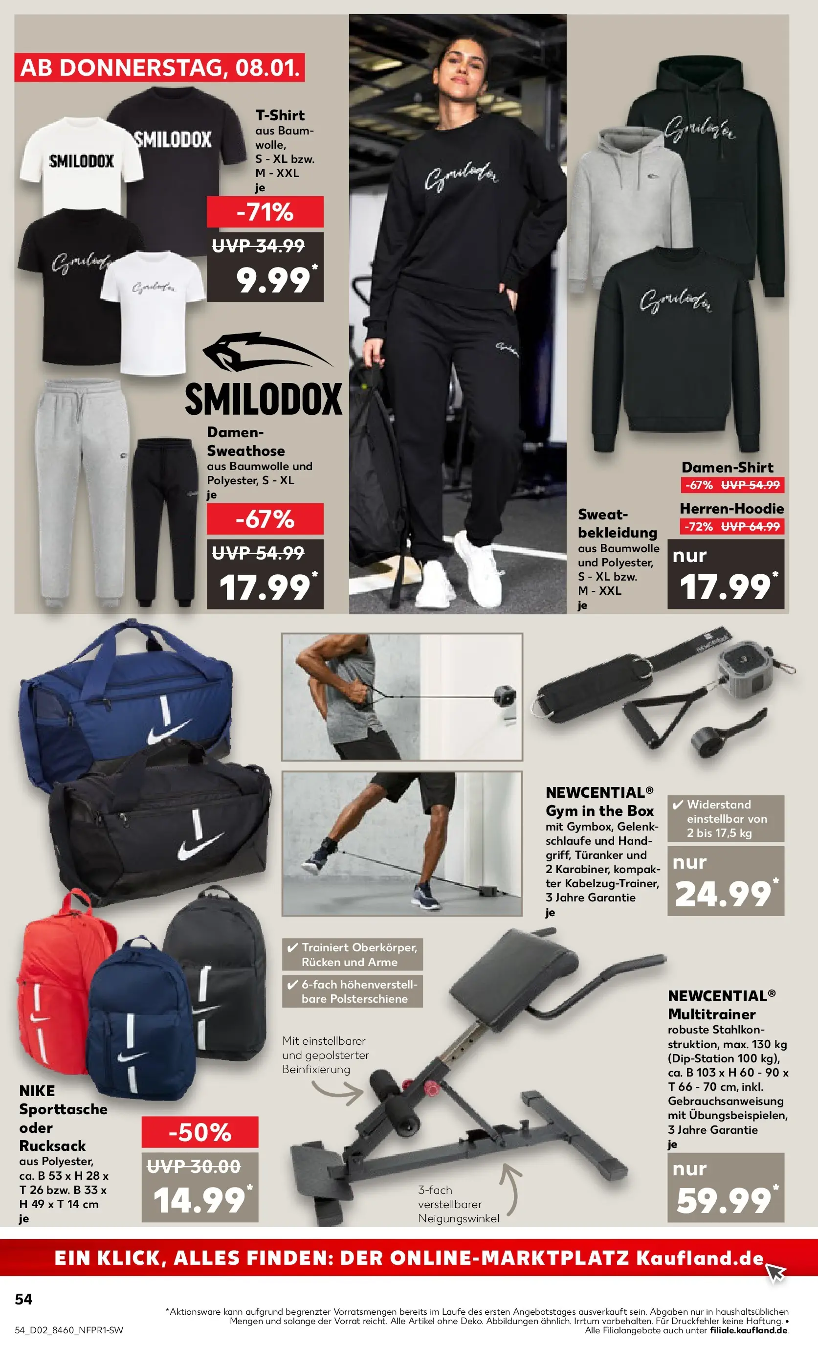 Prospekt Kaufland ab 11.01.2026 » Angebote Online zum Blättern | Seite: 54 | Produkte: Sweathose, T-Shirt, Box, Rucksack