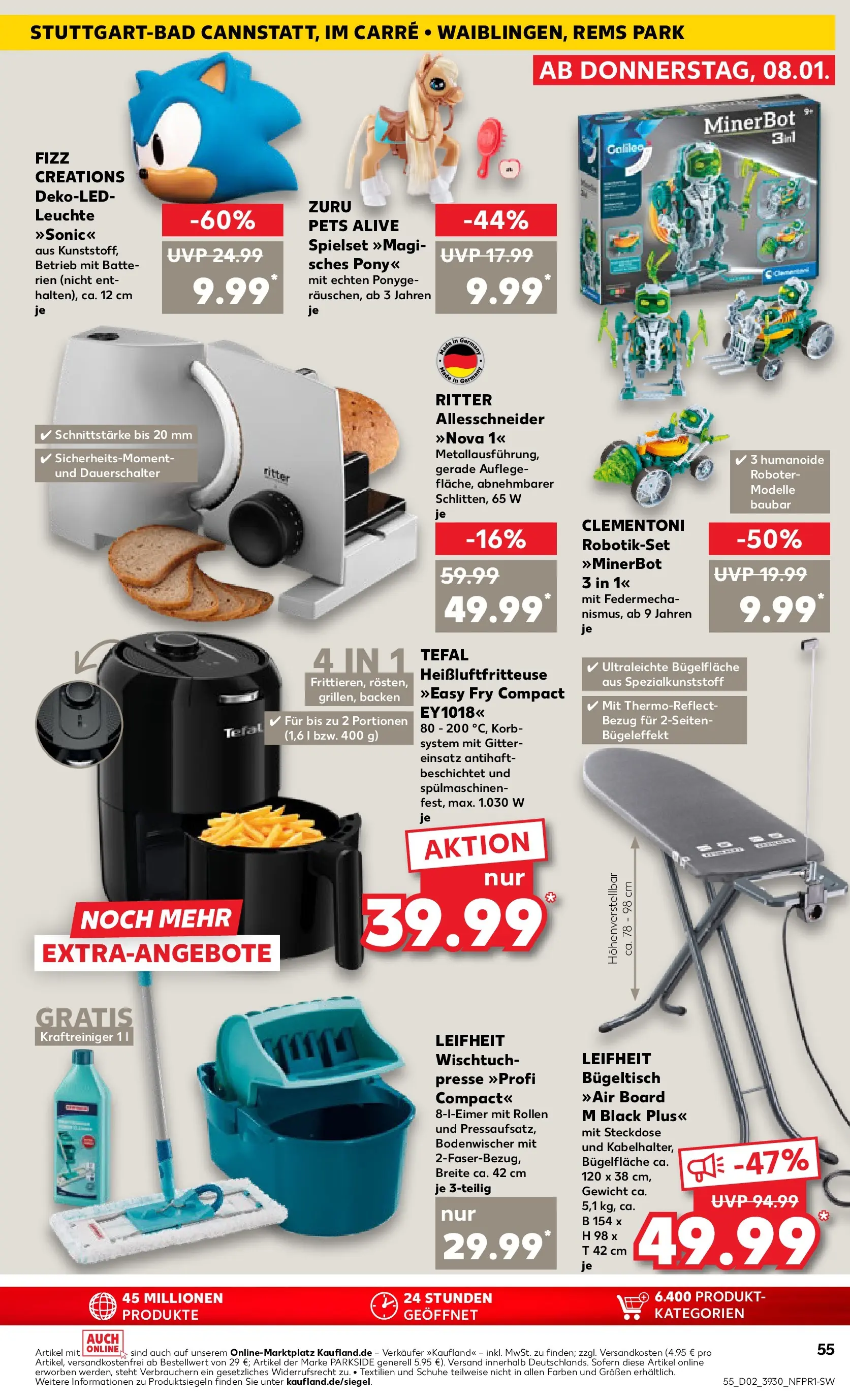 Prospekt Kaufland ab 11.01.2026 » Angebote und Werbung Online | Seite: 55 | Produkte: Roboter, Batterien, Korb, Heißluftfritteuse Prospekt Kaufland ab 11.01.2026 » Angebote Online zum Blättern | Seite: 55 | Produkte: Roboter, Batterien, Korb, Heißluftfritteuse