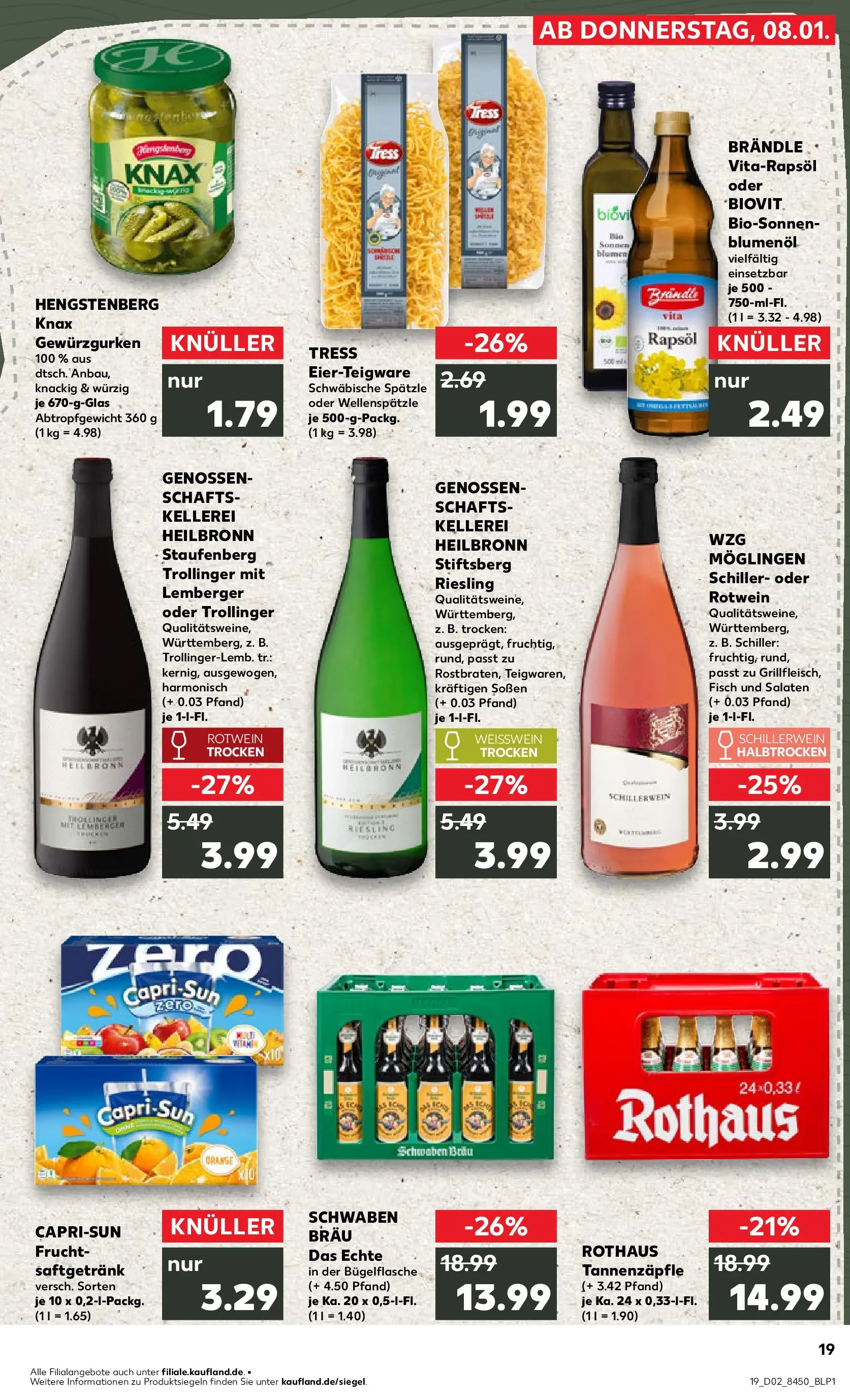 Prospekt Kaufland ab 11.01.2026 » Angebote und Werbung Online | Seite: 19 | Produkte: Weißwein, Rotwein, Blumen, Fisch Prospekt Kaufland ab 11.01.2026 » Angebote Online zum Blättern | Seite: 19 | Produkte: Weißwein, Rotwein, Blumen, Fisch