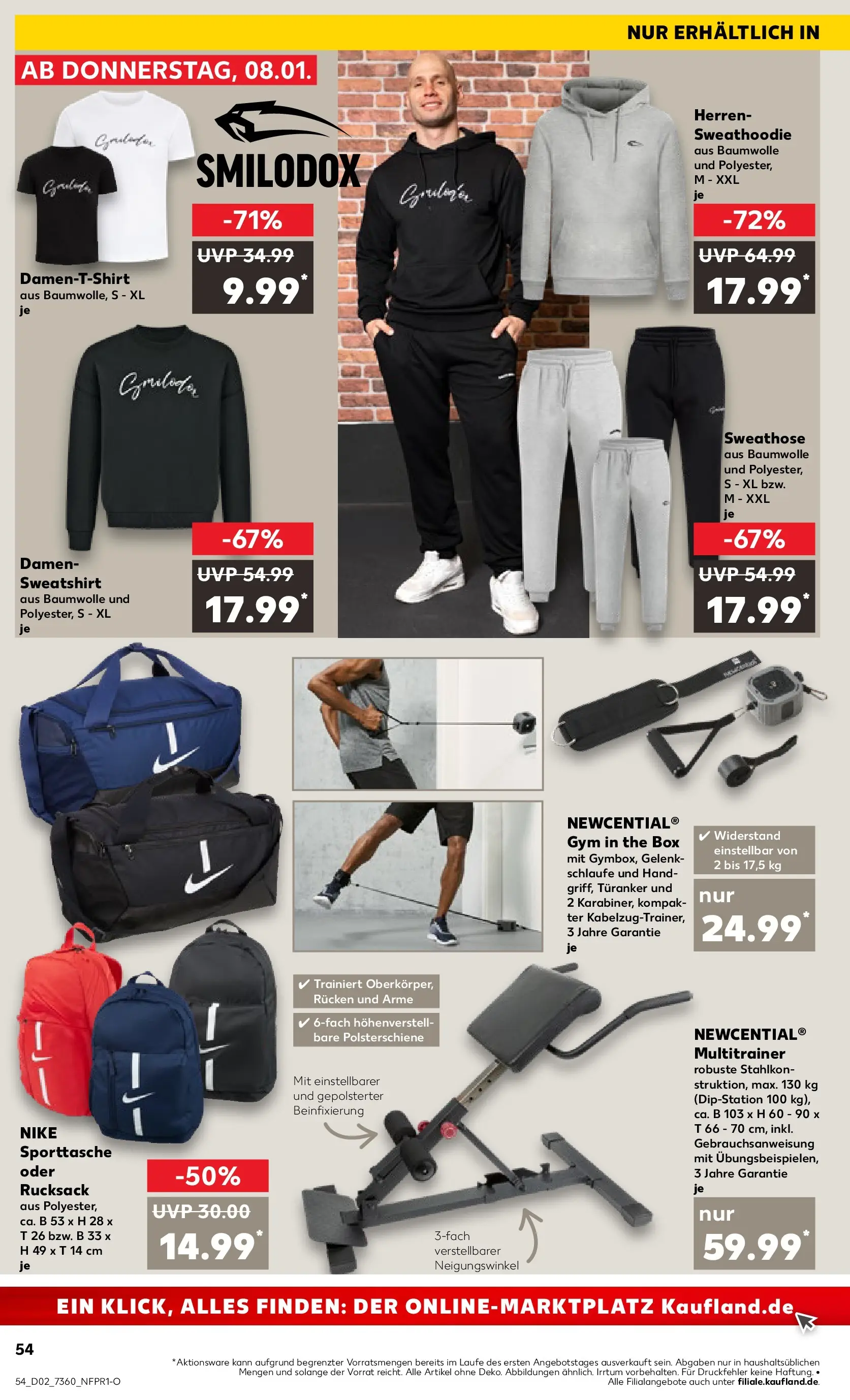 Prospekt Kaufland ab 11.01.2026 » Angebote Online zum Blättern | Seite: 54 | Produkte: Sweathose, T-Shirt, Box, Rucksack