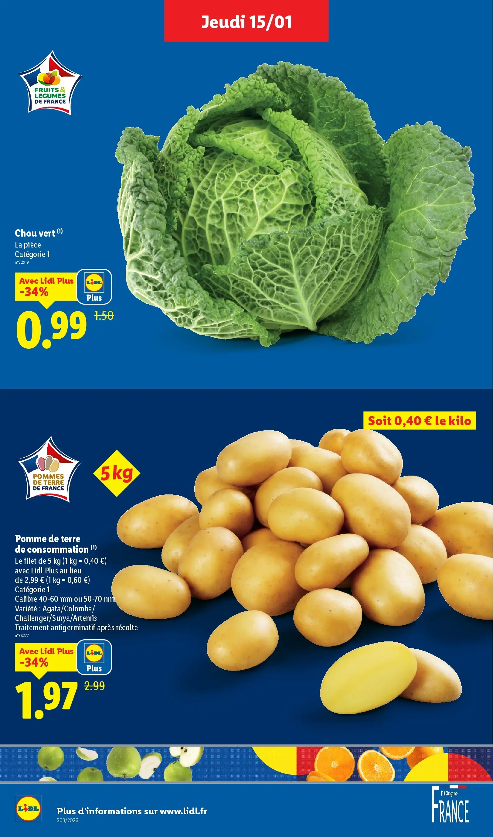 Catalogue LIDL du 14/01/2026 | Promo prospectus en ligne | Page: 4 | Produits: Pomme, Pomme de terre, Pommes, Pommes de terre