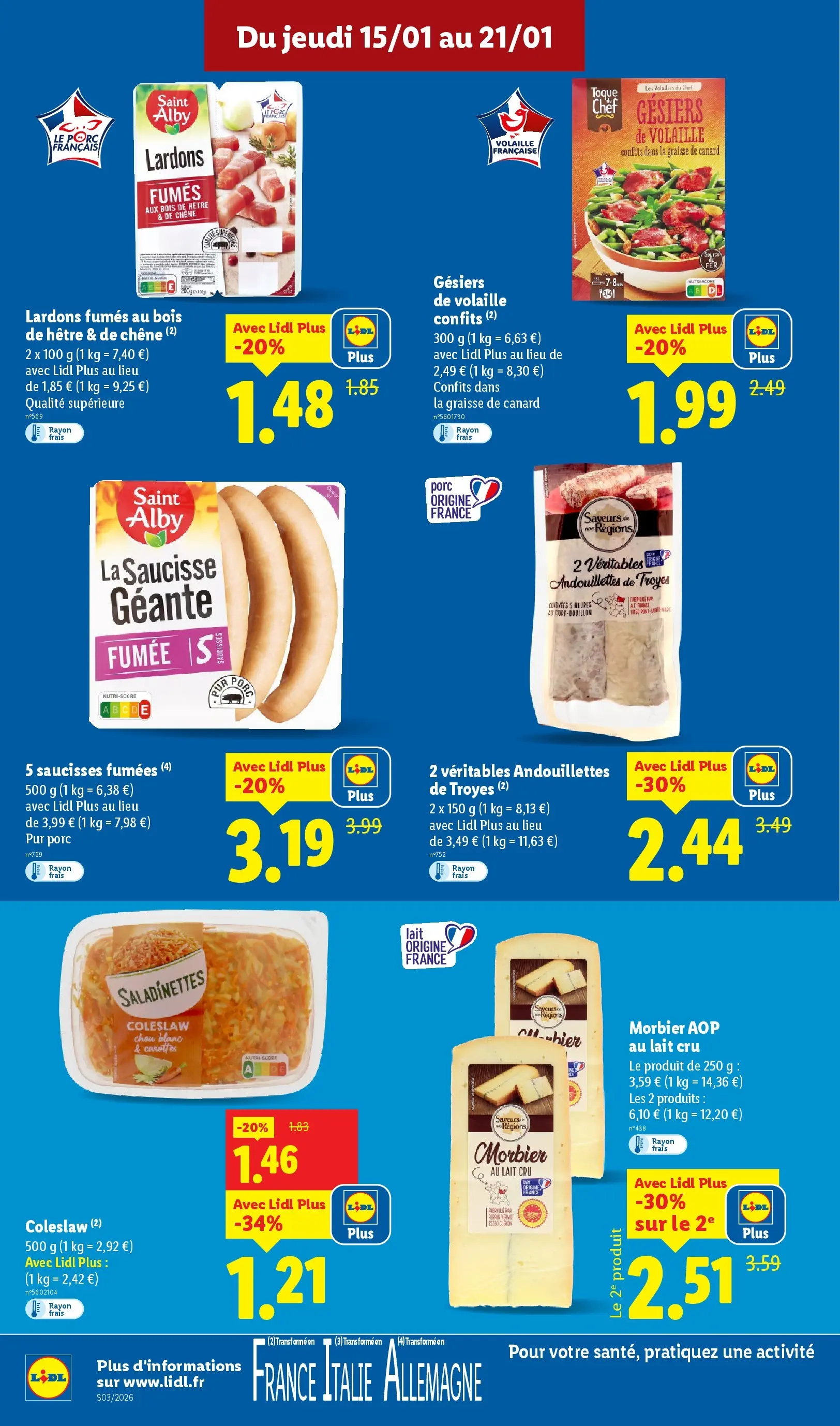 Catalogue LIDL du 14/01/2026 | Promo prospectus en ligne | Page: 10 | Produits: Volaille, Morbier aop, Lait, Porc