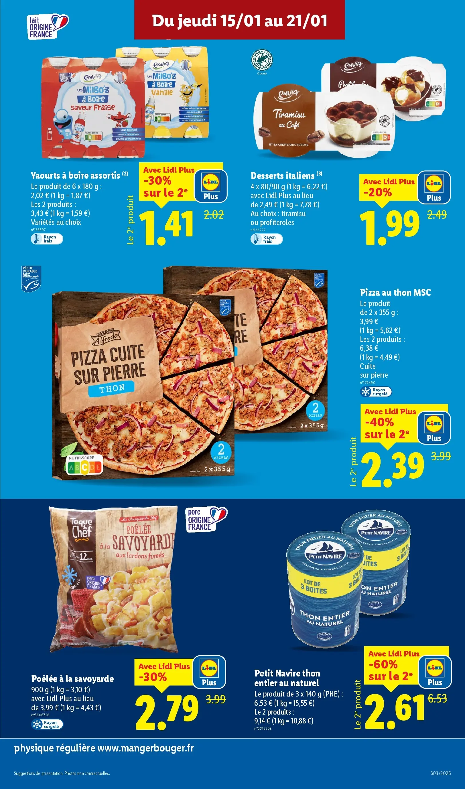 Catalogue LIDL du 14/01/2026 | Promo prospectus en ligne | Page: 11 | Produits: Lardons, Thon, Café, Pizza