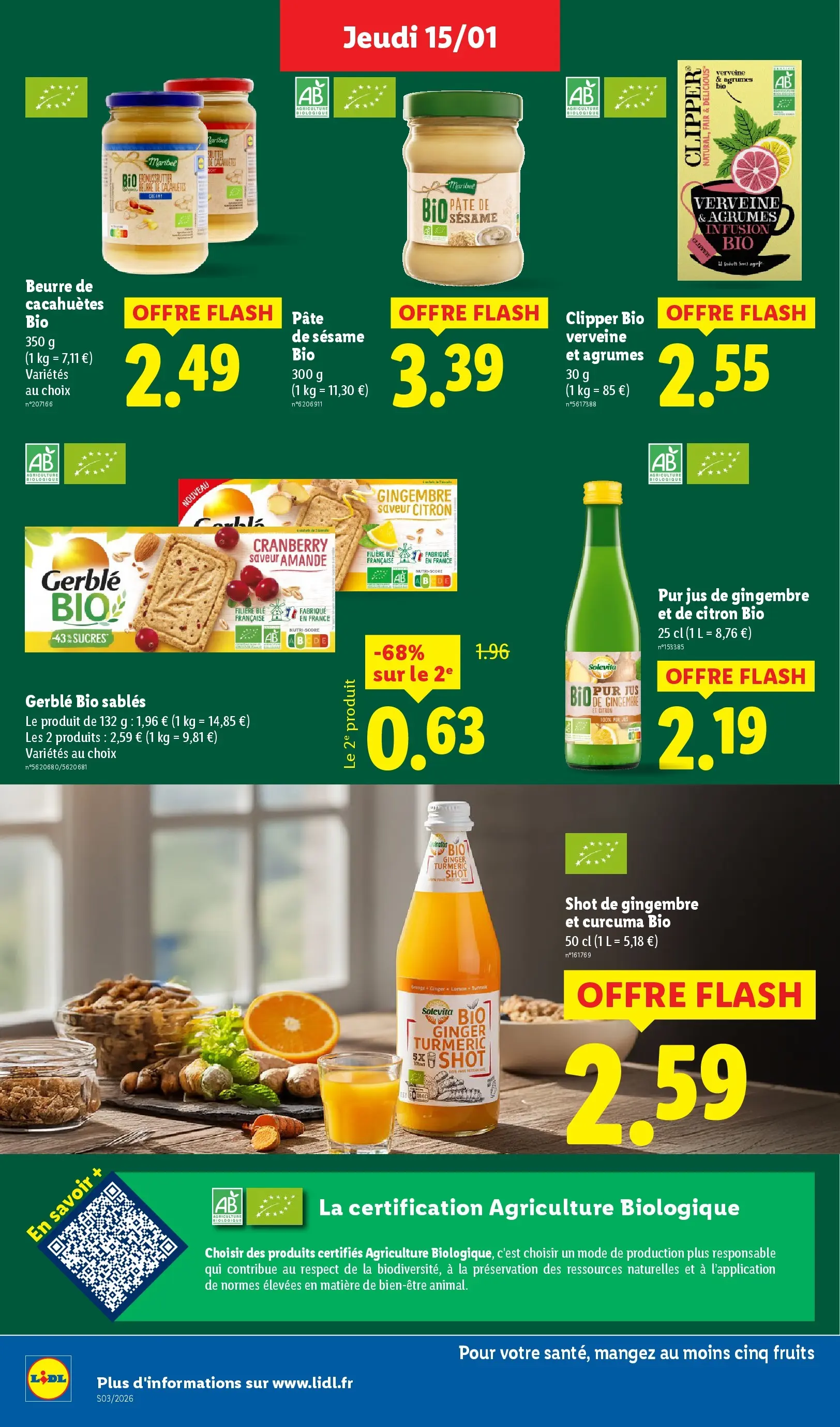 Catalogue LIDL du 14/01/2026 | Promo prospectus en ligne | Page: 26 | Produits: Shot de gingembre, Jus de gingembre, Beurre, Biscuits