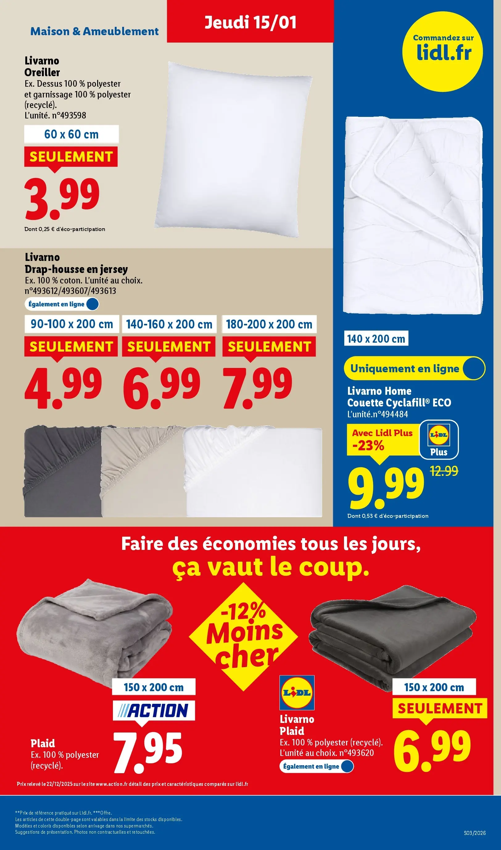 Catalogue LIDL du 14/01/2026 | Promo prospectus en ligne | Page: 33 | Produits: Oreiller, Couette