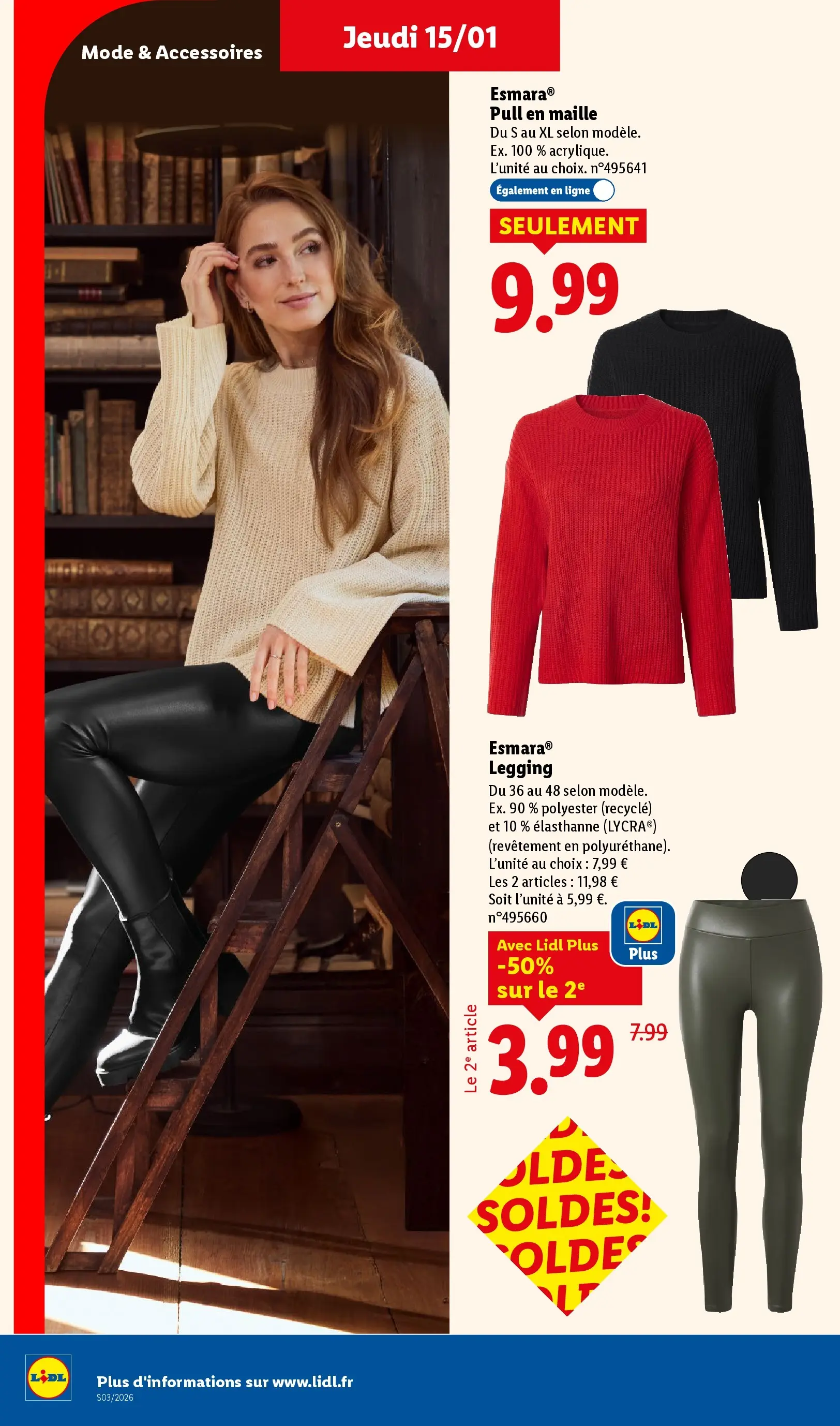 Catalogue LIDL du 14/01/2026 | Promo prospectus en ligne | Page: 36 | Produits: Pull, Leggings