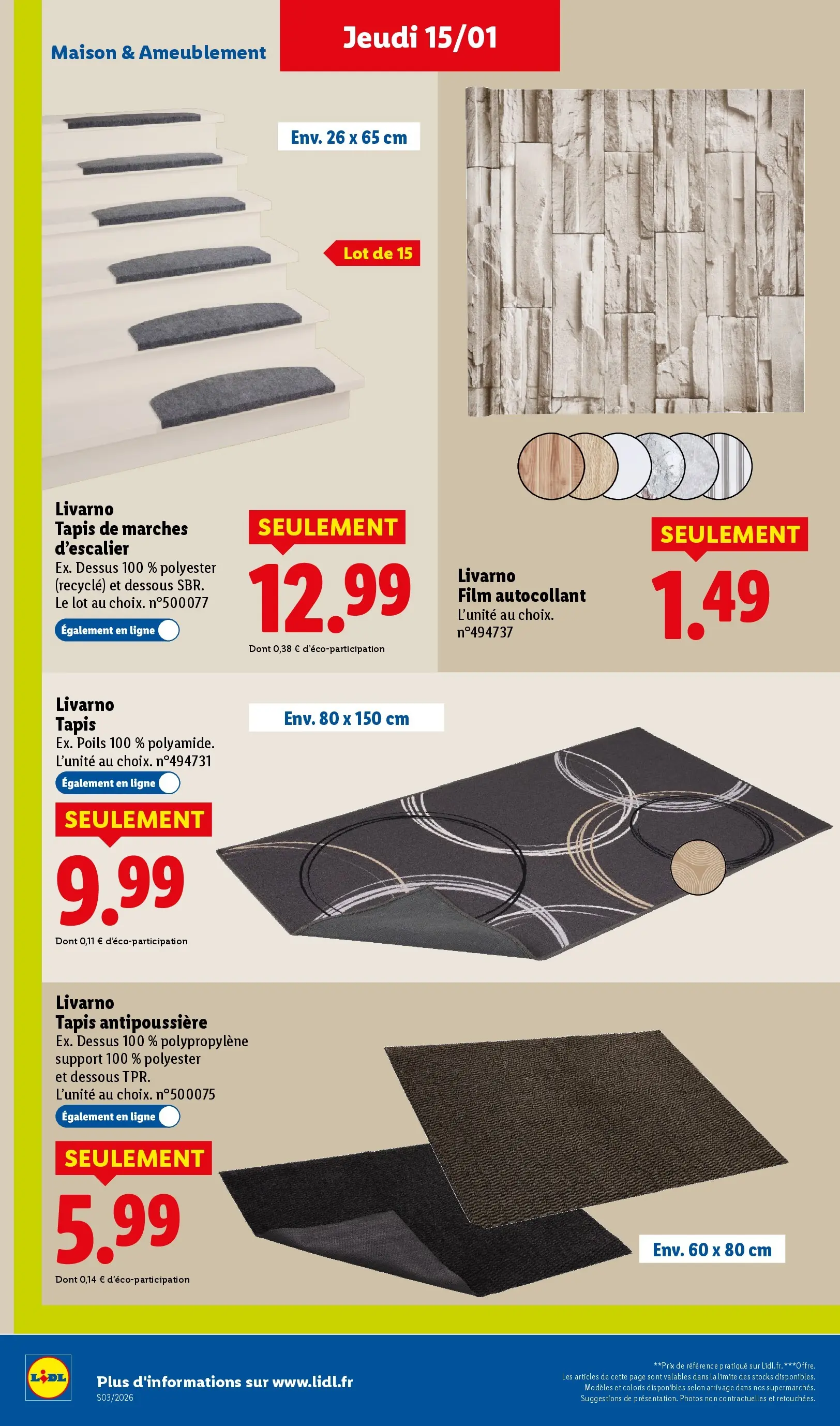 Catalogue LIDL du 14/01/2026 | Promo prospectus en ligne | Page: 44 | Produits: Tapis