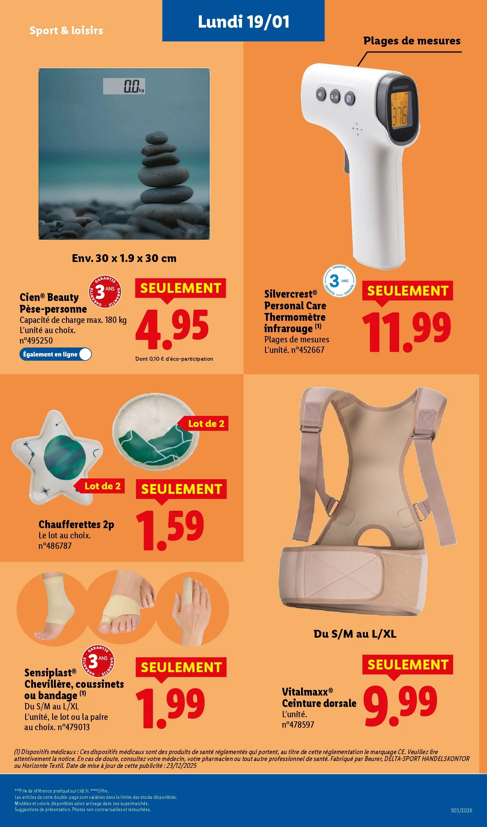 Catalogue LIDL du 14/01/2026 | Promo prospectus en ligne | Page: 63 | Produits: Ceinture, Bandage, Thermomètre