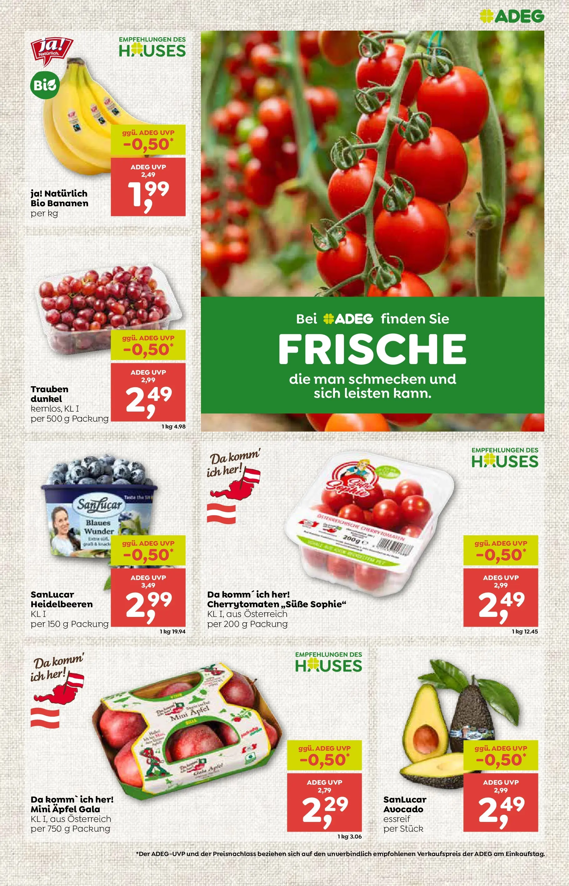ADEG Weissenbach, Hausmening von 15.01.2026 - Aktuelle Angebote | Seite: 7 | Produkte: Avocado, Äpfel, Bananen