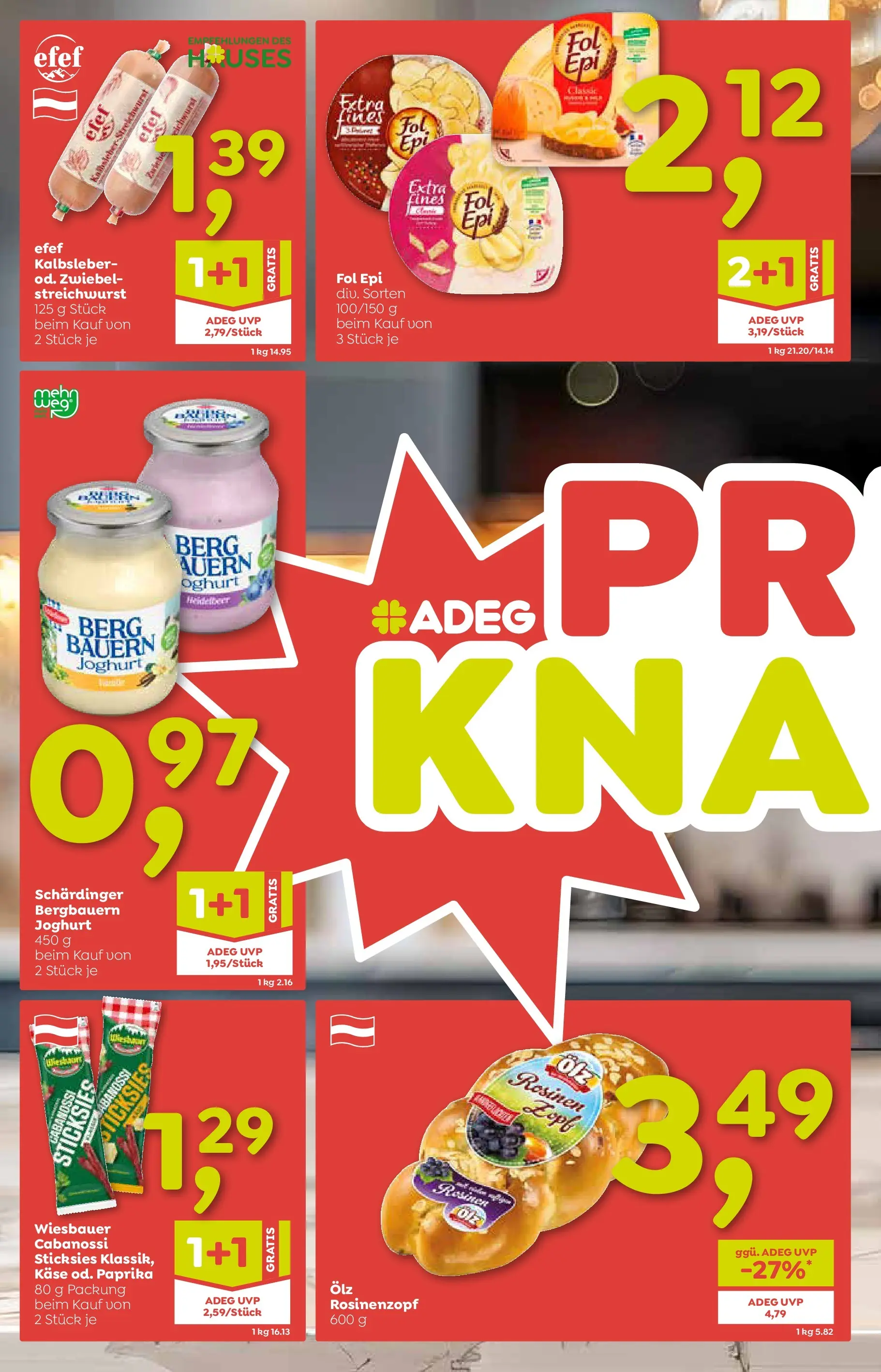 ADEG Weissenbach, Hausmening von 15.01.2026 - Aktuelle Angebote | Seite: 2 | Produkte: Rosinen, Käse, Joghurt