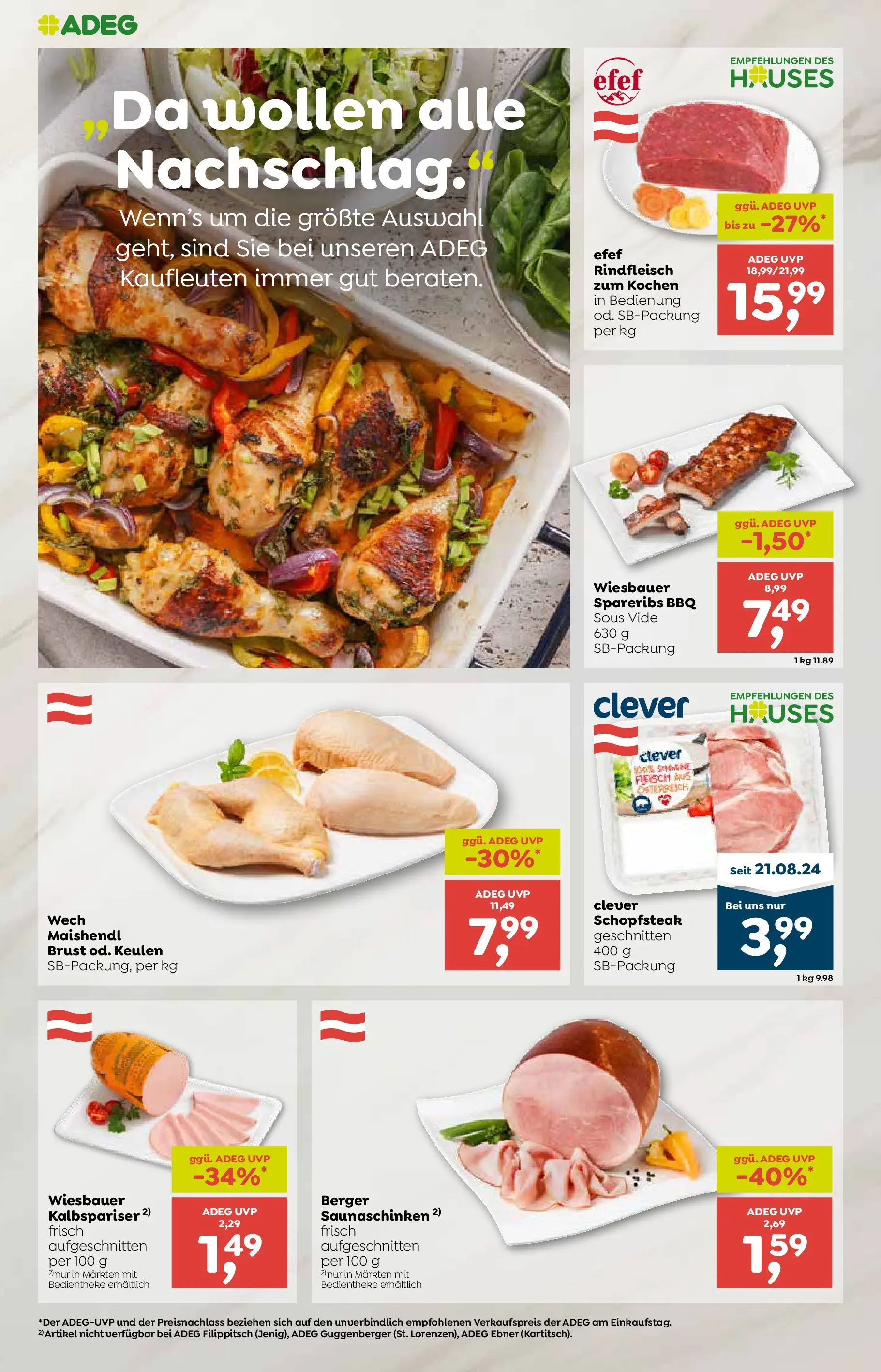 ADEG Hollersbach, Hohenberg von 15.01.2026 - Aktuelle Angebote | Seite: 4 | Produkte: Rindfleisch