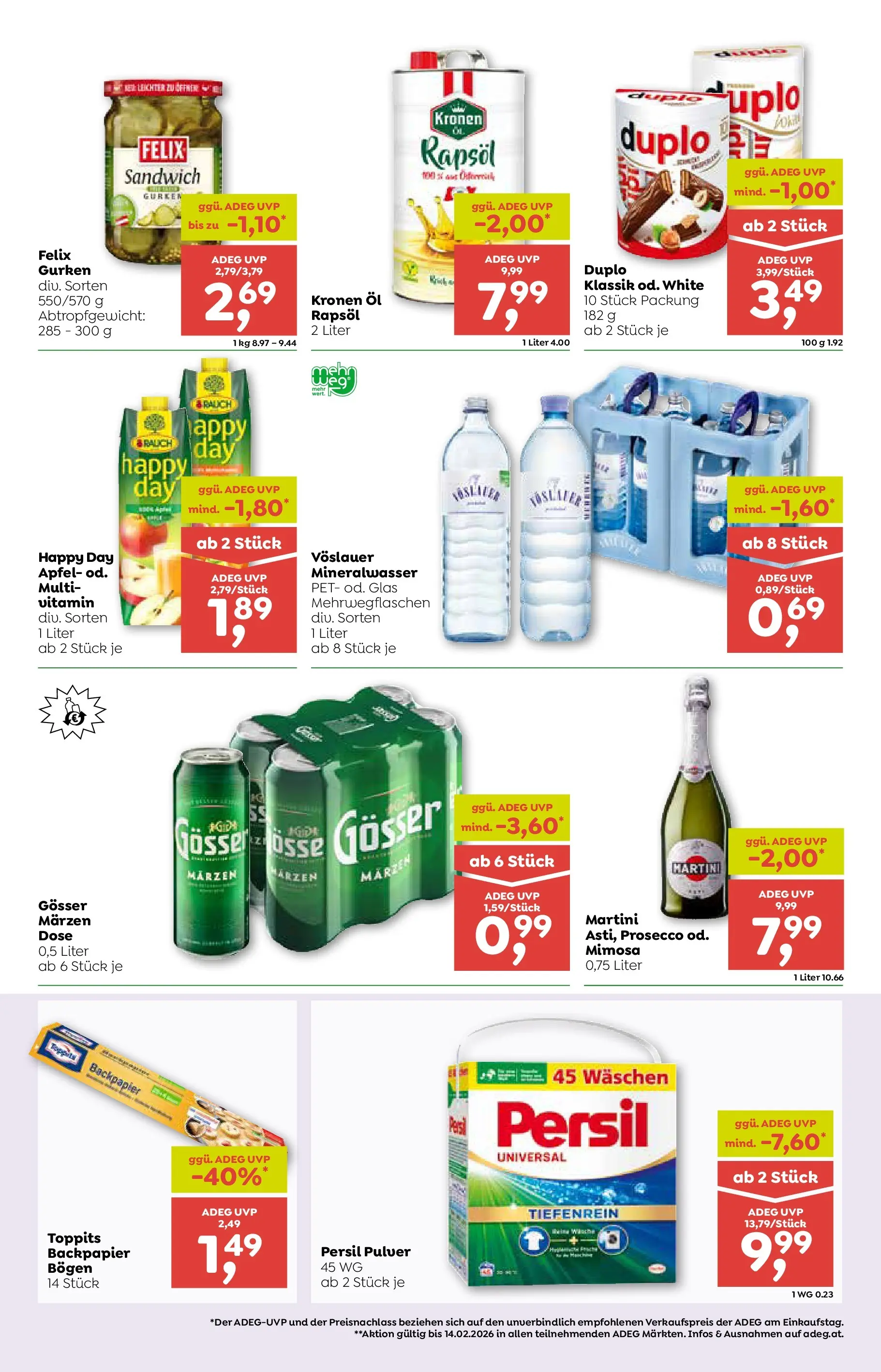 ADEG Hollersbach, Hohenberg von 15.01.2026 - Aktuelle Angebote | Seite: 7 | Produkte: Gurken, Öl, Äpfel