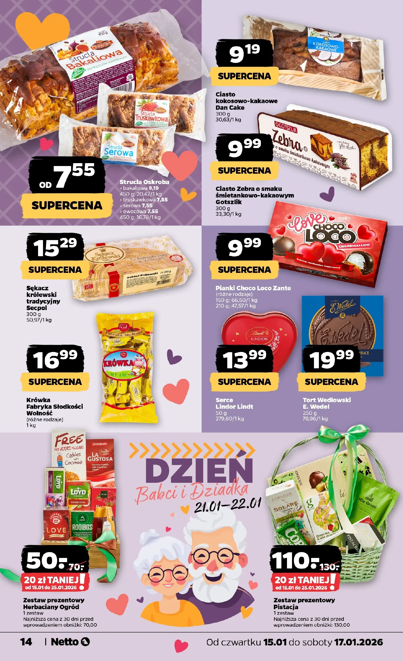 Netto gazetka - Spożywcza od 15.01.2026 - Aktualne promocje | Strona: 14 | Produkty: Ciasto, Krowka, Tort, Pianki