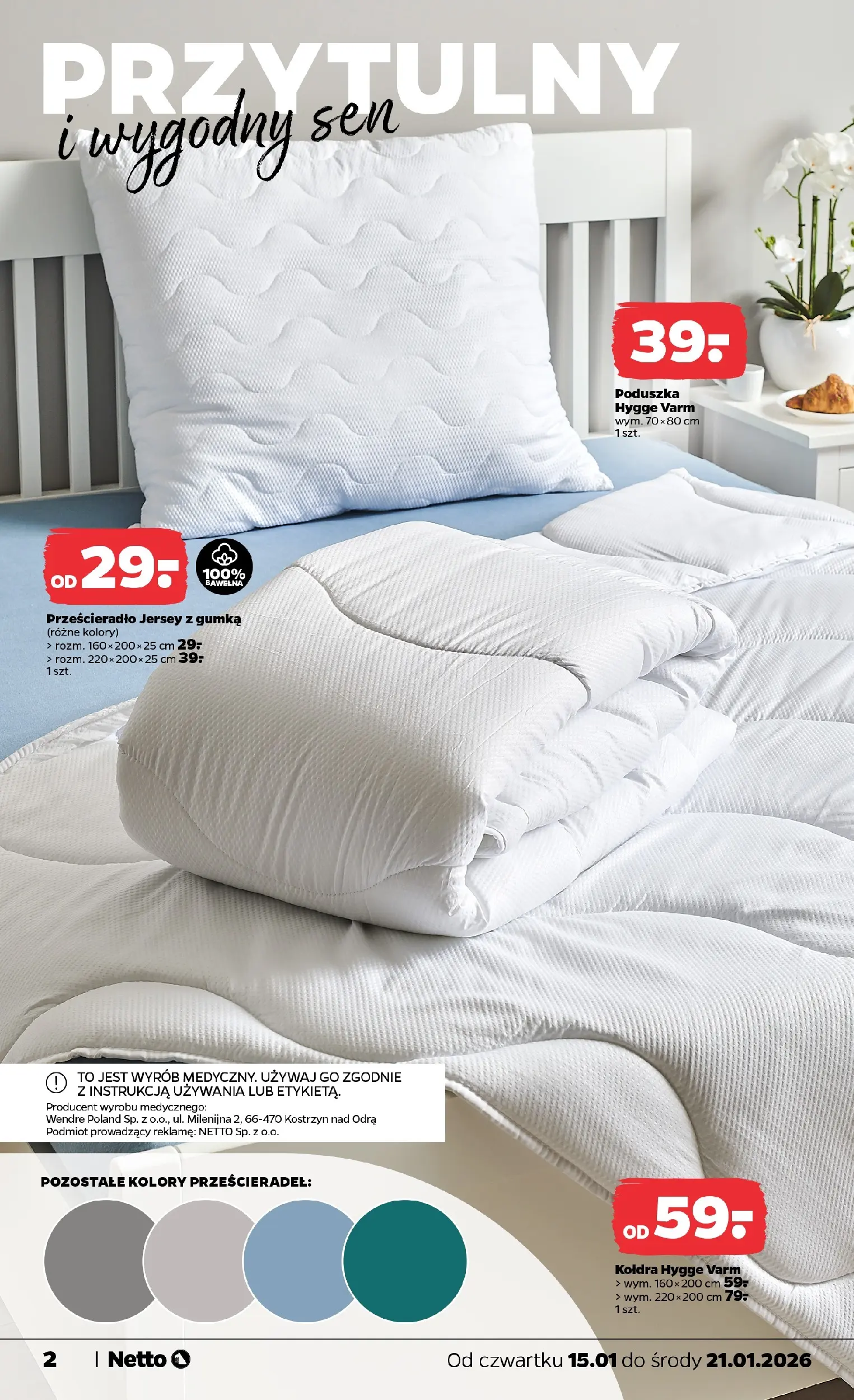 Netto gazetka - Spożywcza od 15.01.2026 - Aktualne promocje | Strona: 21 | Produkty: Poduszka, Kołdra