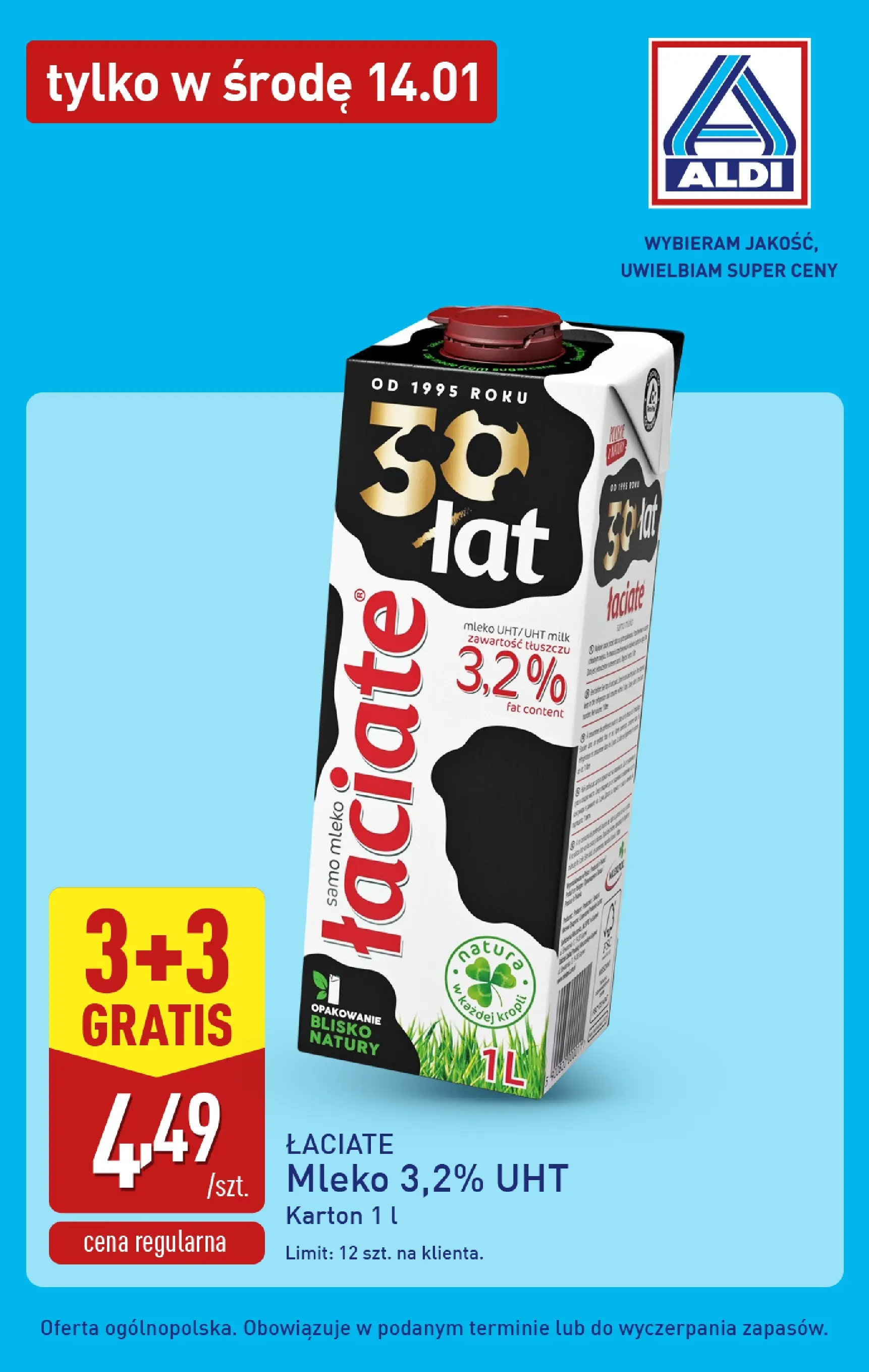 Aldi Gazetka - Tylko w środę od 14.01.2026 - Ulotka PDF, promocje | Strona: 3 | Produkty: Mleko