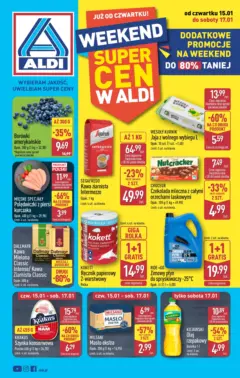 Pogląd oferty "Aldi Gazetka - Okazje na weekend" - ważna od 15.01.2026 Pogląd oferty "Aldi Gazetka - Okazje na weekend" - ważna od 15.01.2026