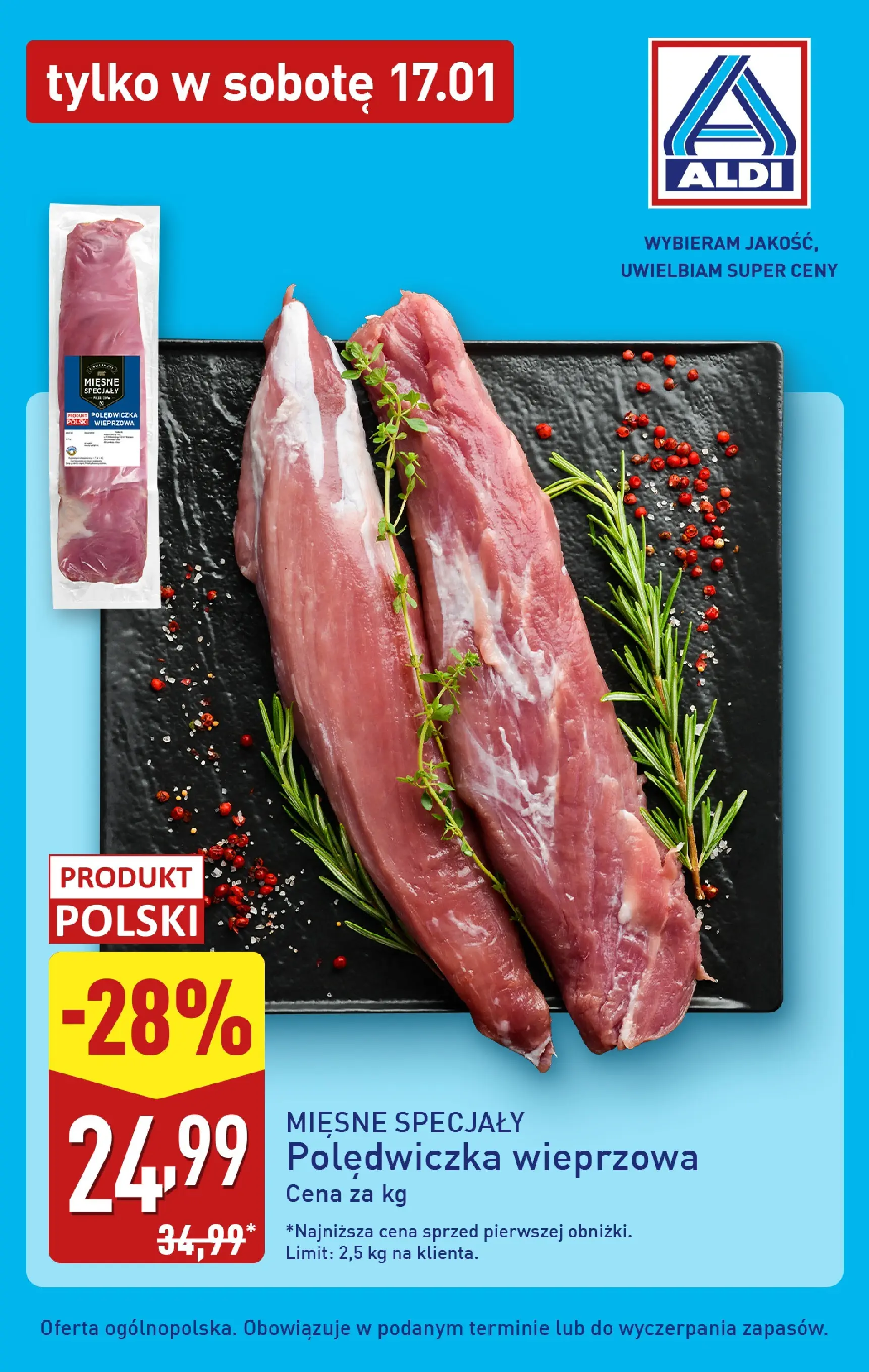 Aldi Gazetka - Tylko w sobotę od 17.01.2026 - Ulotka PDF, promocje | Strona: 3 | Produkty: Polędwiczka wieprzowa