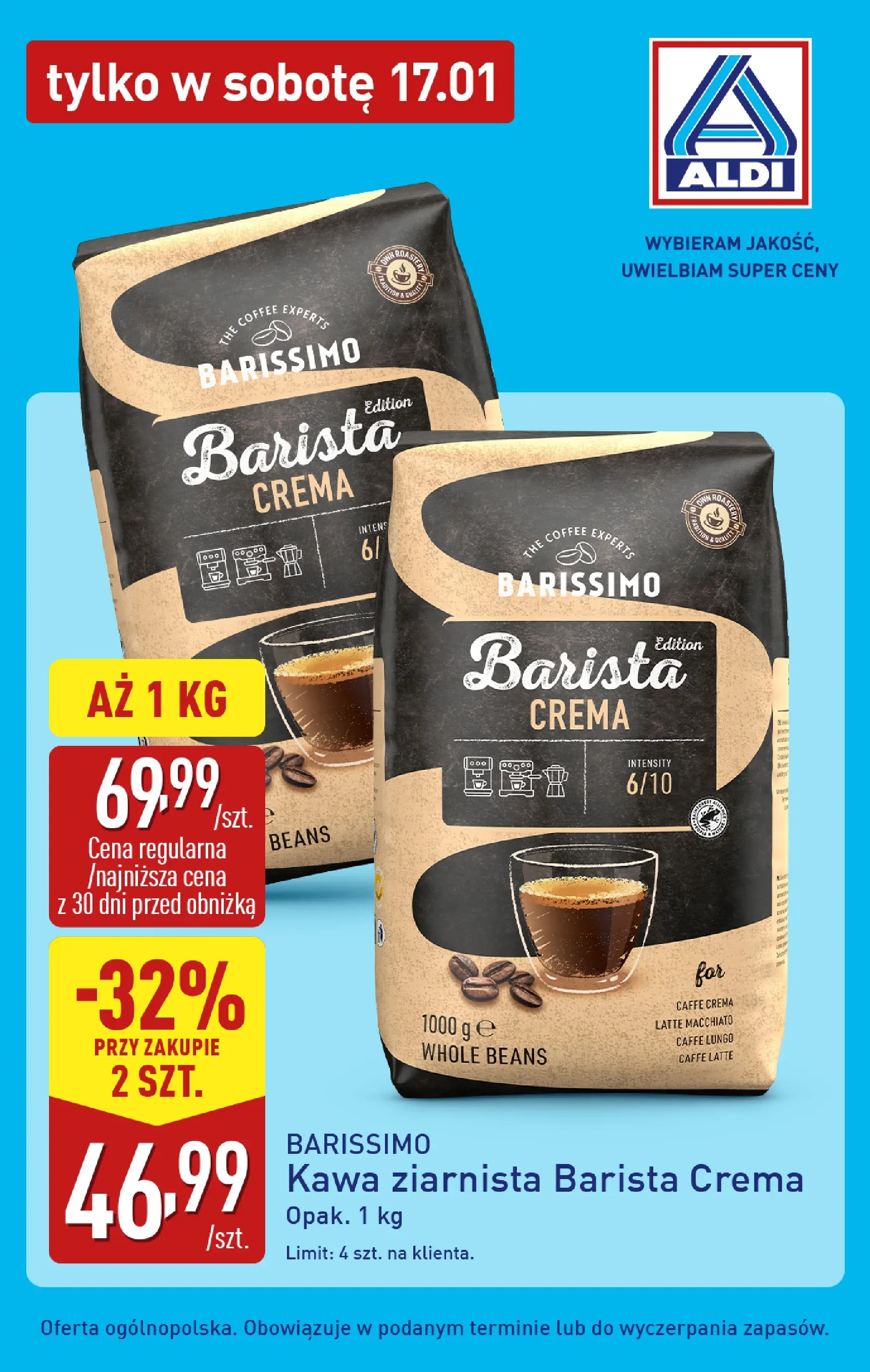 Aldi Gazetka - Tylko w sobotę od 17.01.2026 - Ulotka PDF, promocje | Strona: 6 | Produkty: Kawa ziarnista, Kawa