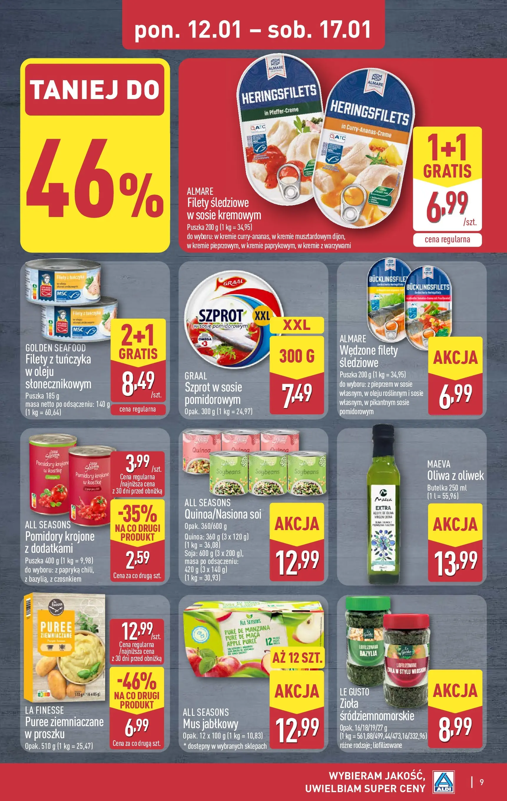 Aldi Gazetka od 12.01.2026 - Ulotka PDF, promocje | Strona: 9 | Produkty: Oliwa z oliwek, Papryka, Bazylia, Pomidory