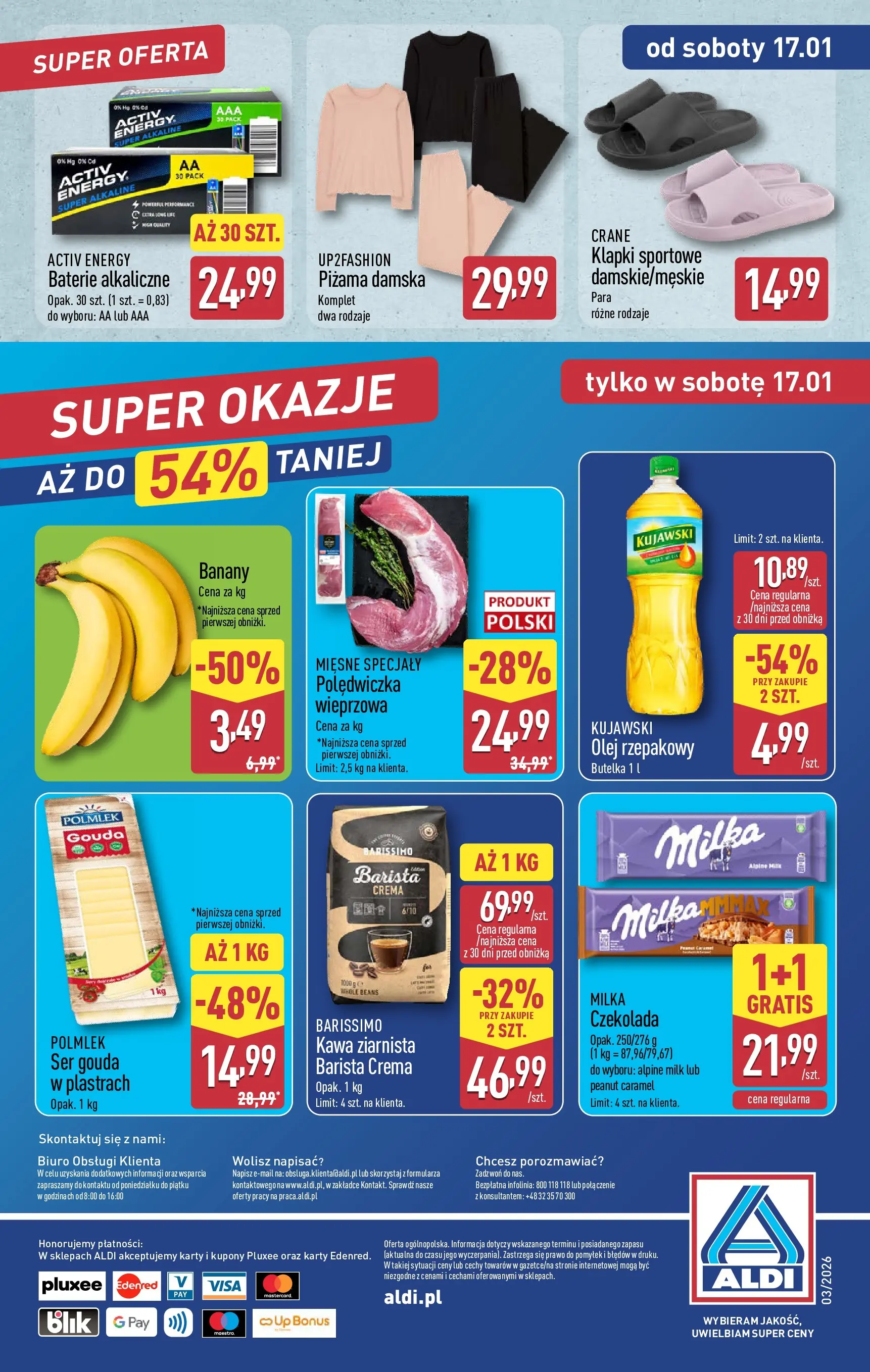 Aldi Gazetka od 12.01.2026 - Ulotka PDF, promocje | Strona: 28 | Produkty: Olej rzepakowy, Klapki, Kawa ziarnista, Baterie