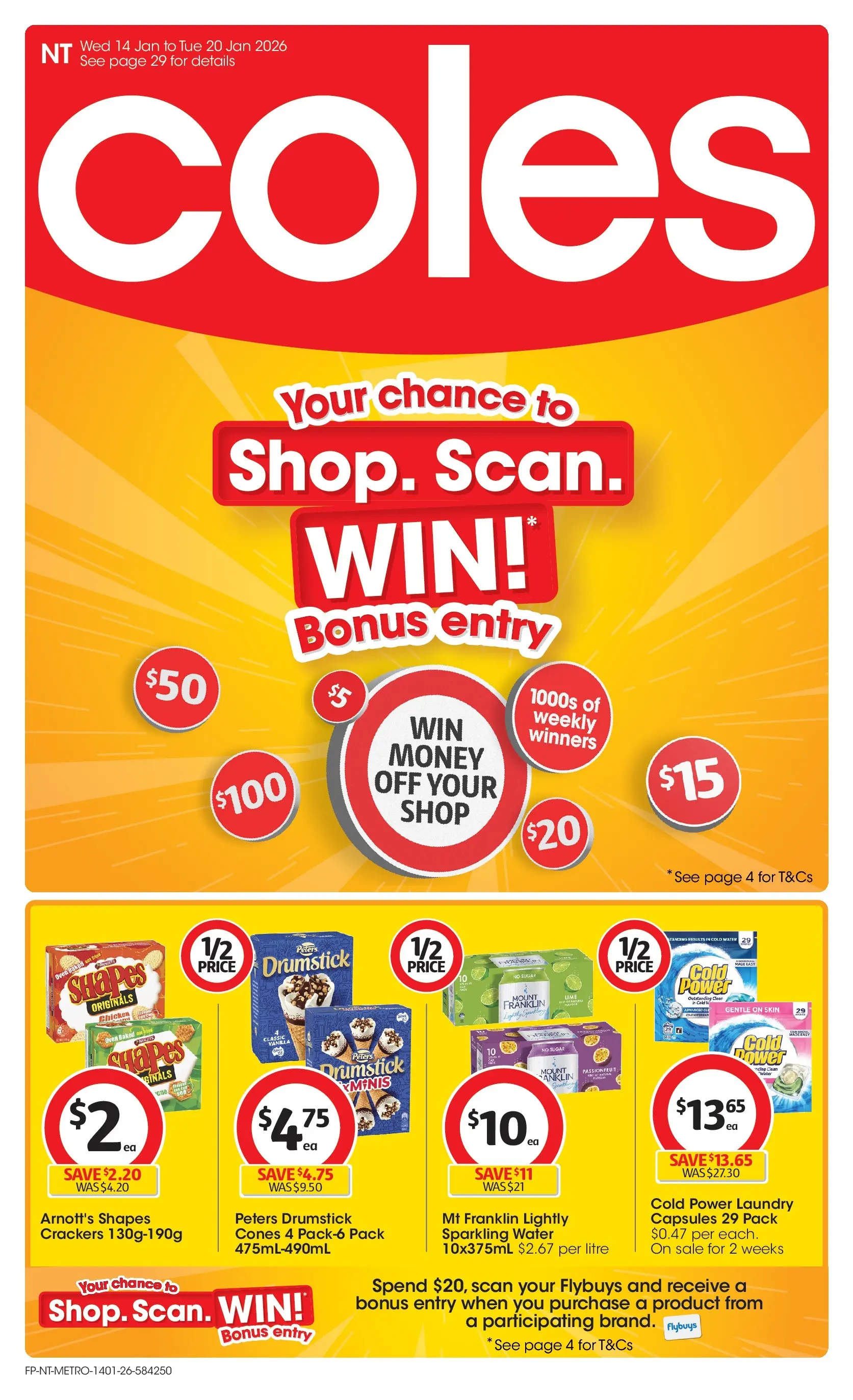 ﻿Coles catalogue valid from 14/01/2026 > Online Australia | Page: 1 | Products: Crackers, Chicken, Lime, Laundry