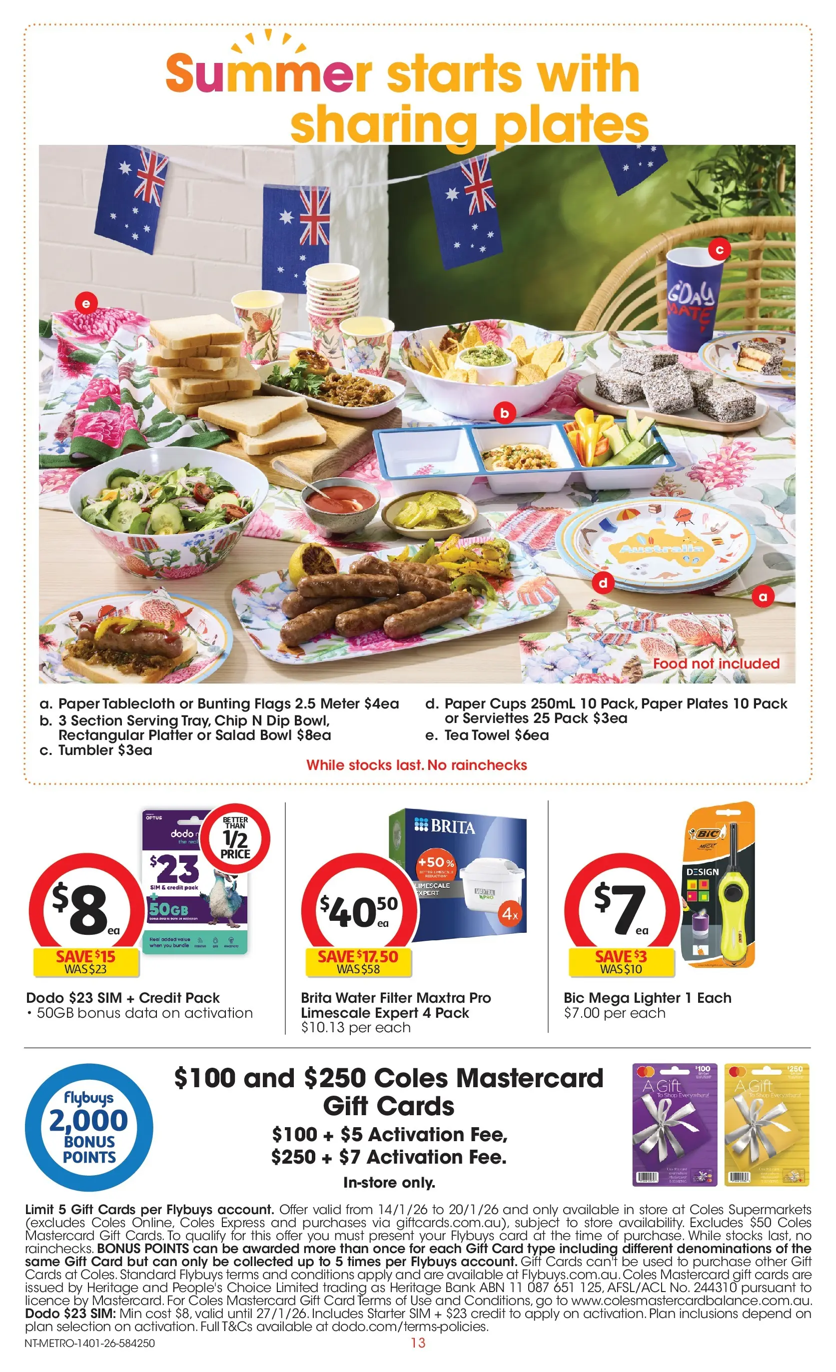﻿Coles catalogue valid from 14/01/2026 > Online Australia | Page: 13 | Products: Tea, Salad, Water, Date