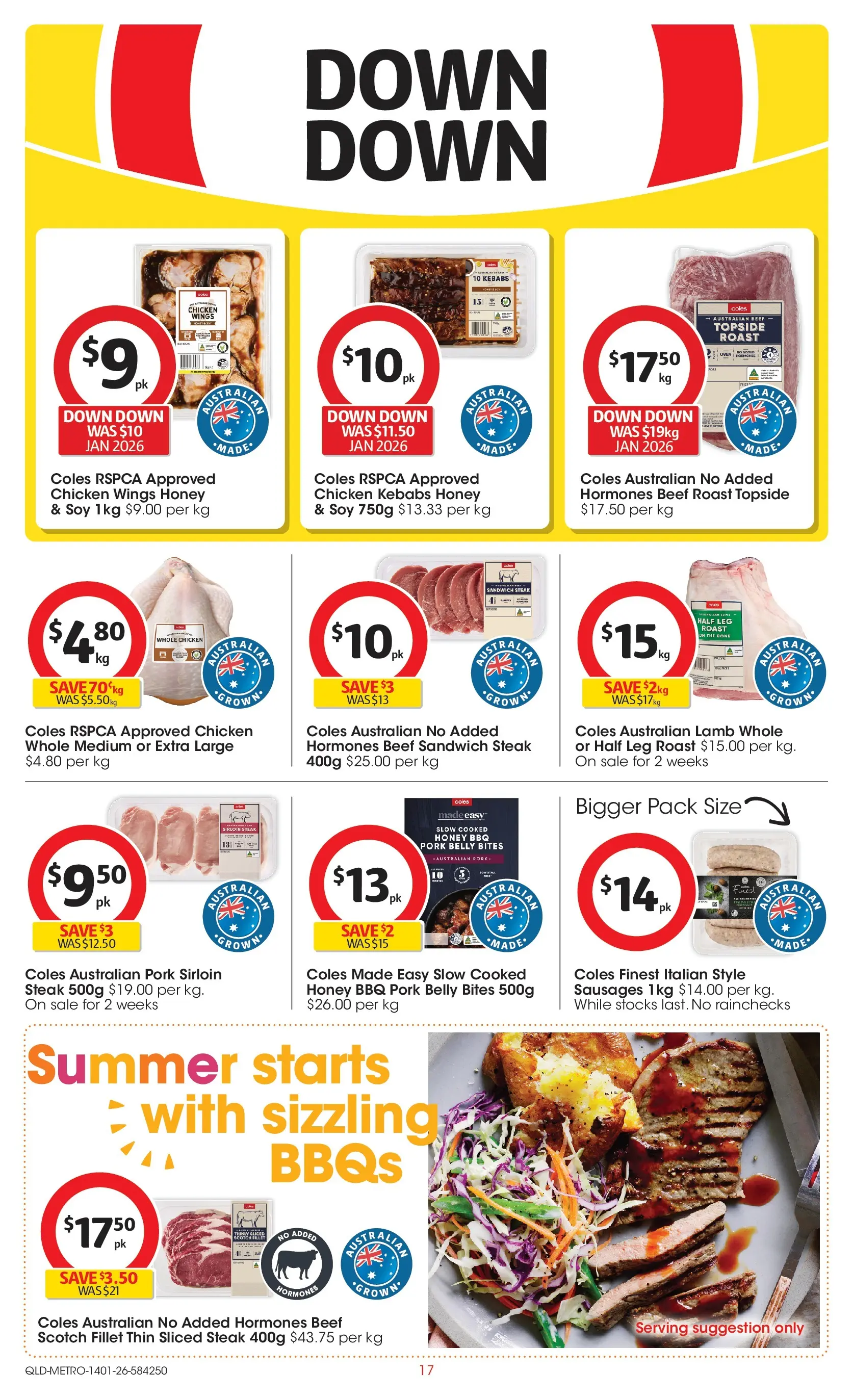 ﻿Coles catalogue valid from 14/01/2026 > Online Australia | Page: 17 | Products: Honey, Chicken, Beef, Steak