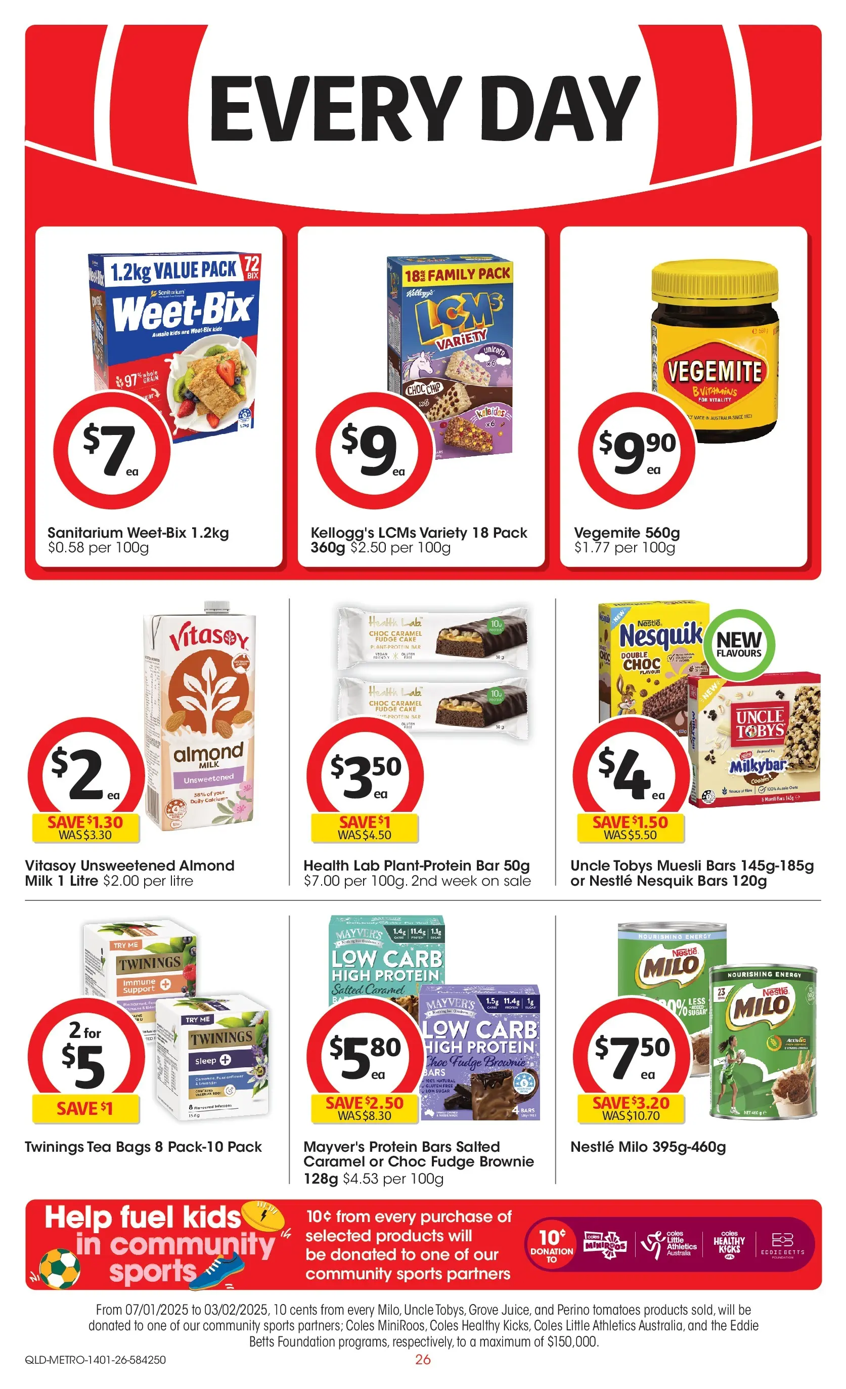 ﻿Coles catalogue valid from 14/01/2026 > Online Australia | Page: 26 | Products: Milk, Tomatoes, Oats, Vegemite