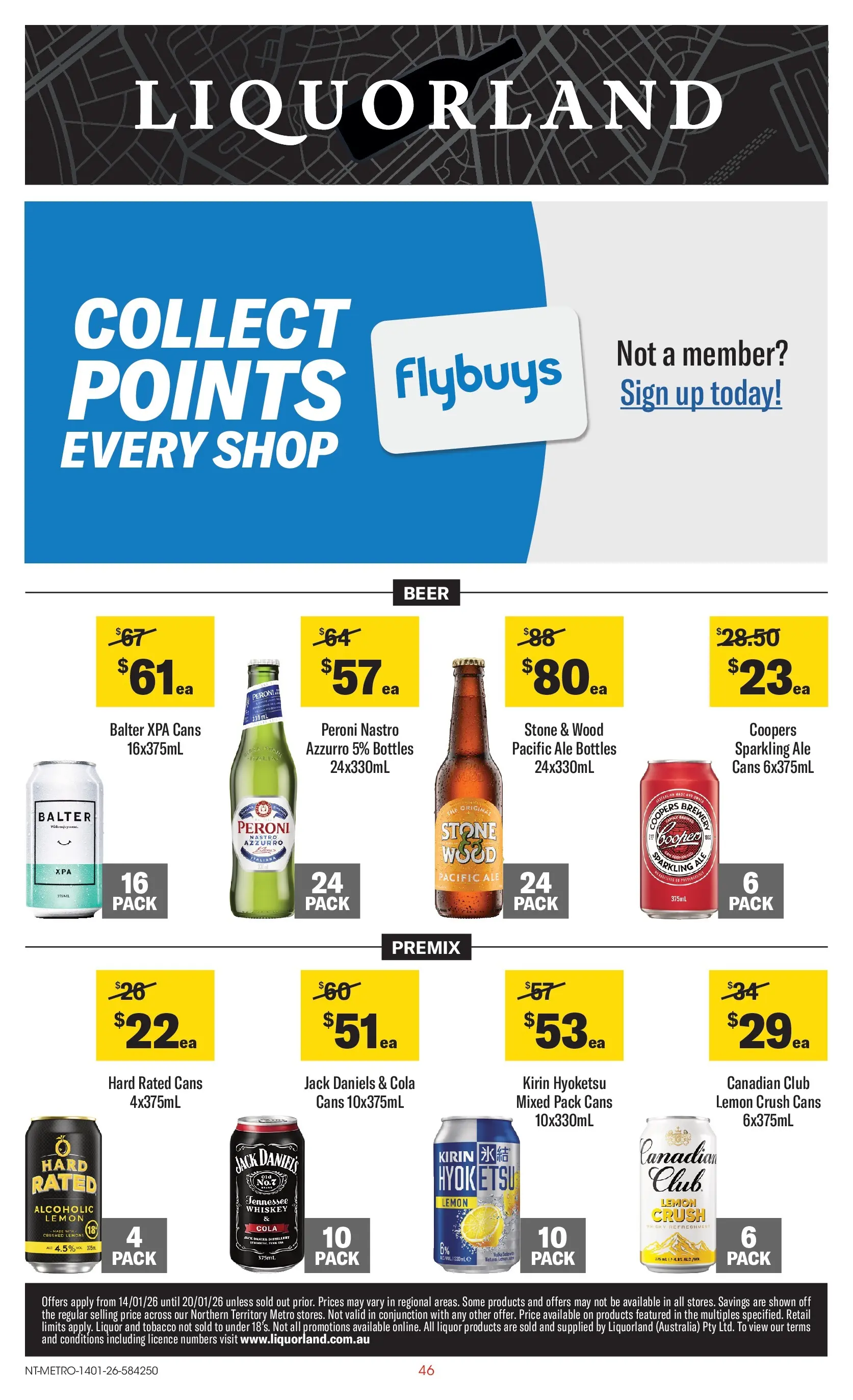 ﻿Coles catalogue valid from 14/01/2026 > Online Australia | Page: 46 | Products: Beer, Whiskey, Wood, Lemon