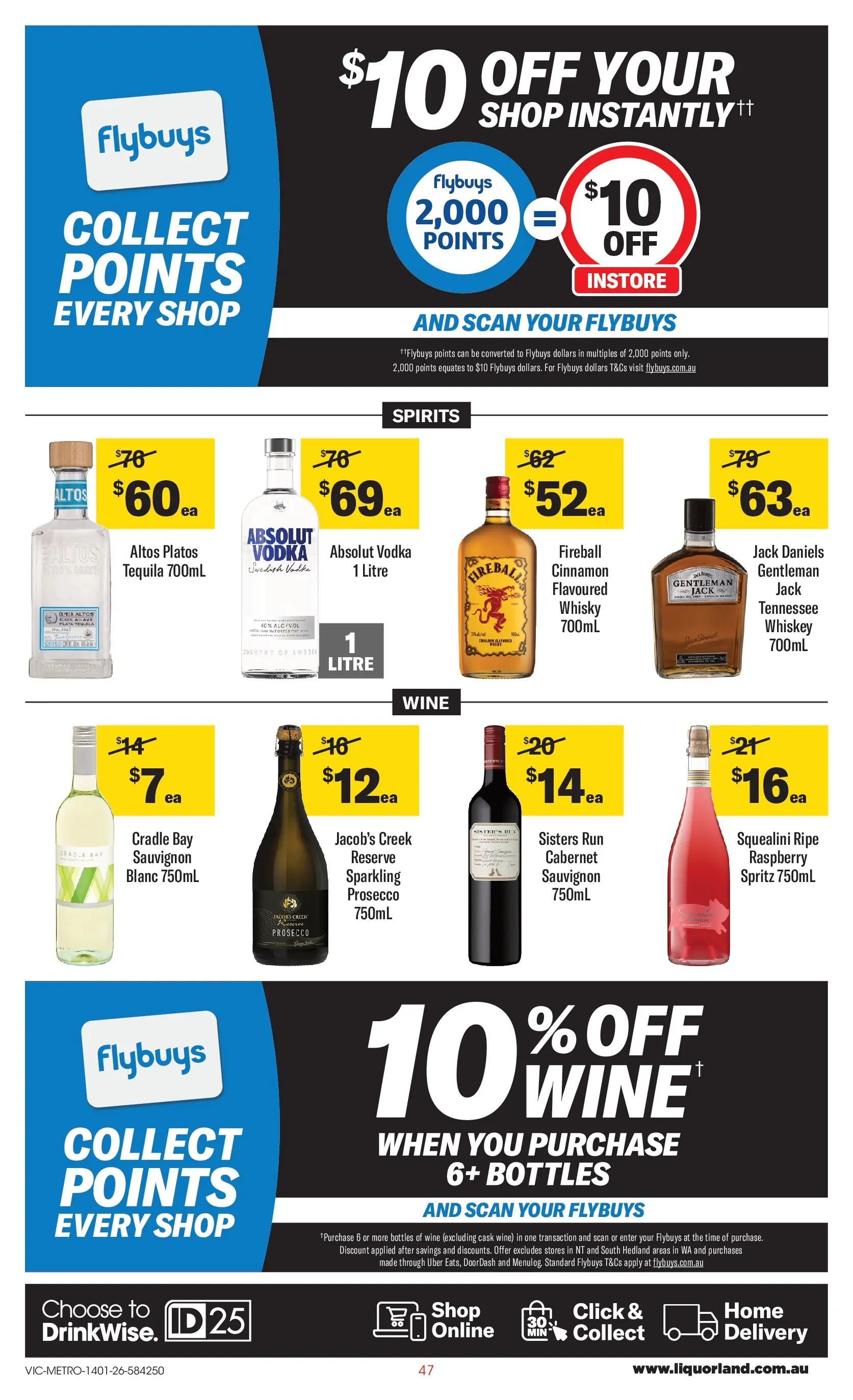 ﻿Coles catalogue valid from 14/01/2026 > Online Australia | Page: 47 | Products: Wine, Vodka, Whiskey, Raspberry