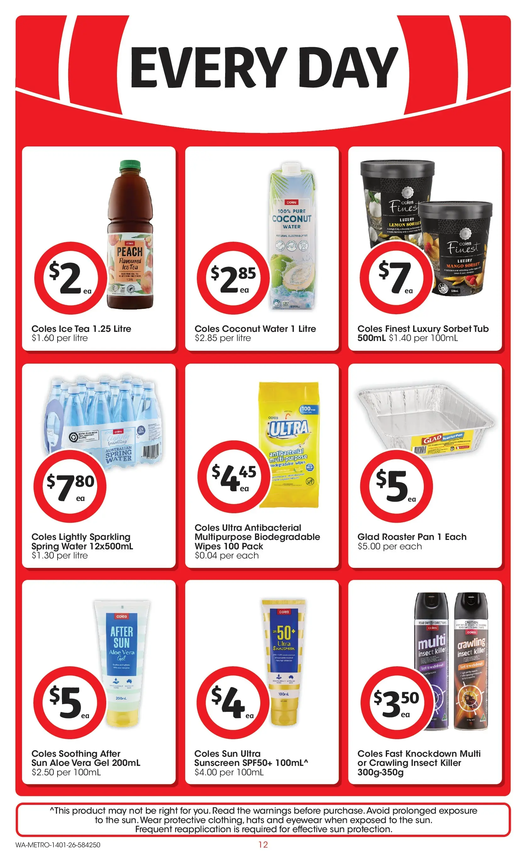 ﻿Coles catalogue valid from 14/01/2026 > Online Australia | Page: 12 | Products: Tea, Water, Lemon, Peach