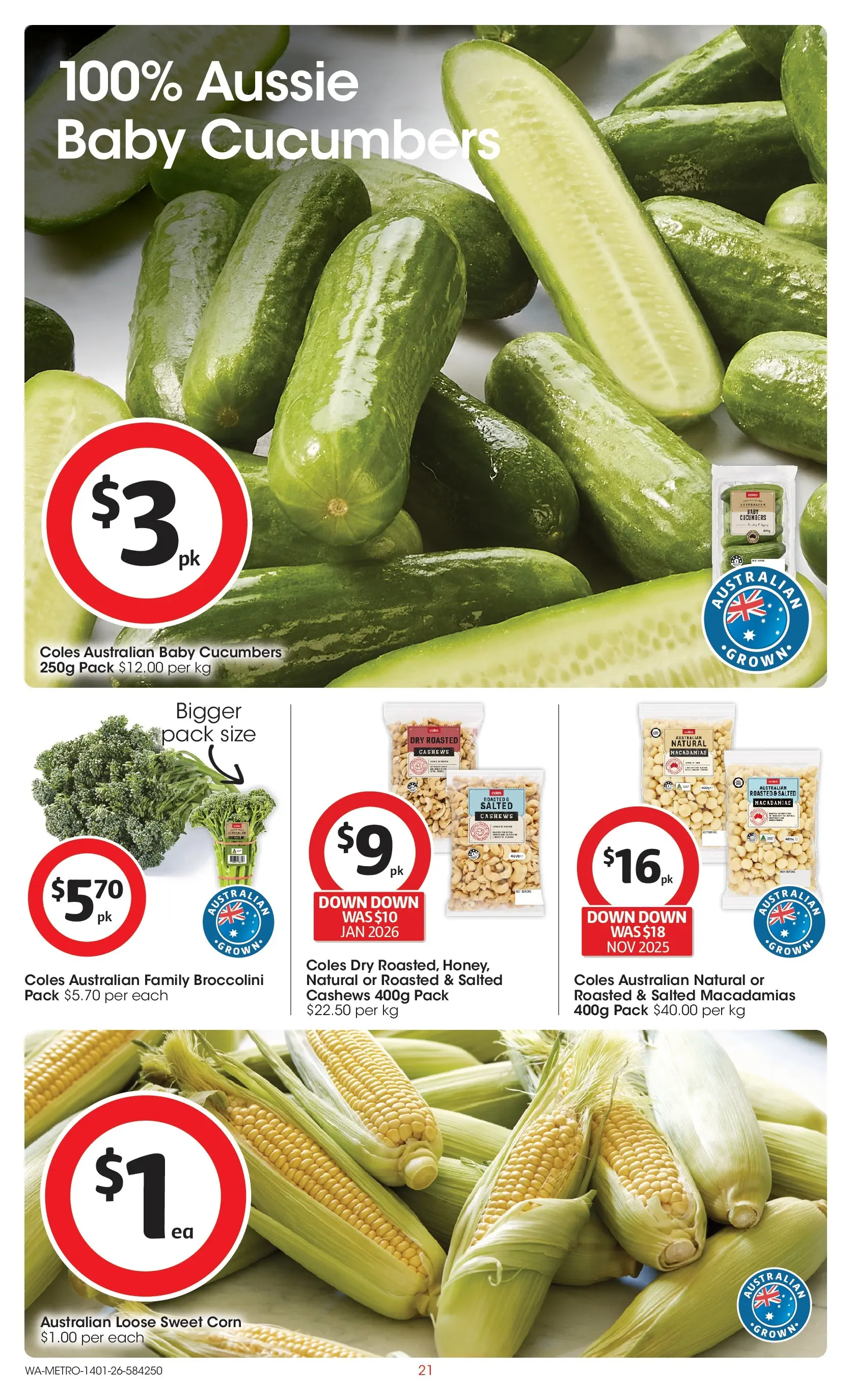 ﻿Coles catalogue valid from 14/01/2026 > Online Australia | Page: 21 | Products: Cucumbers